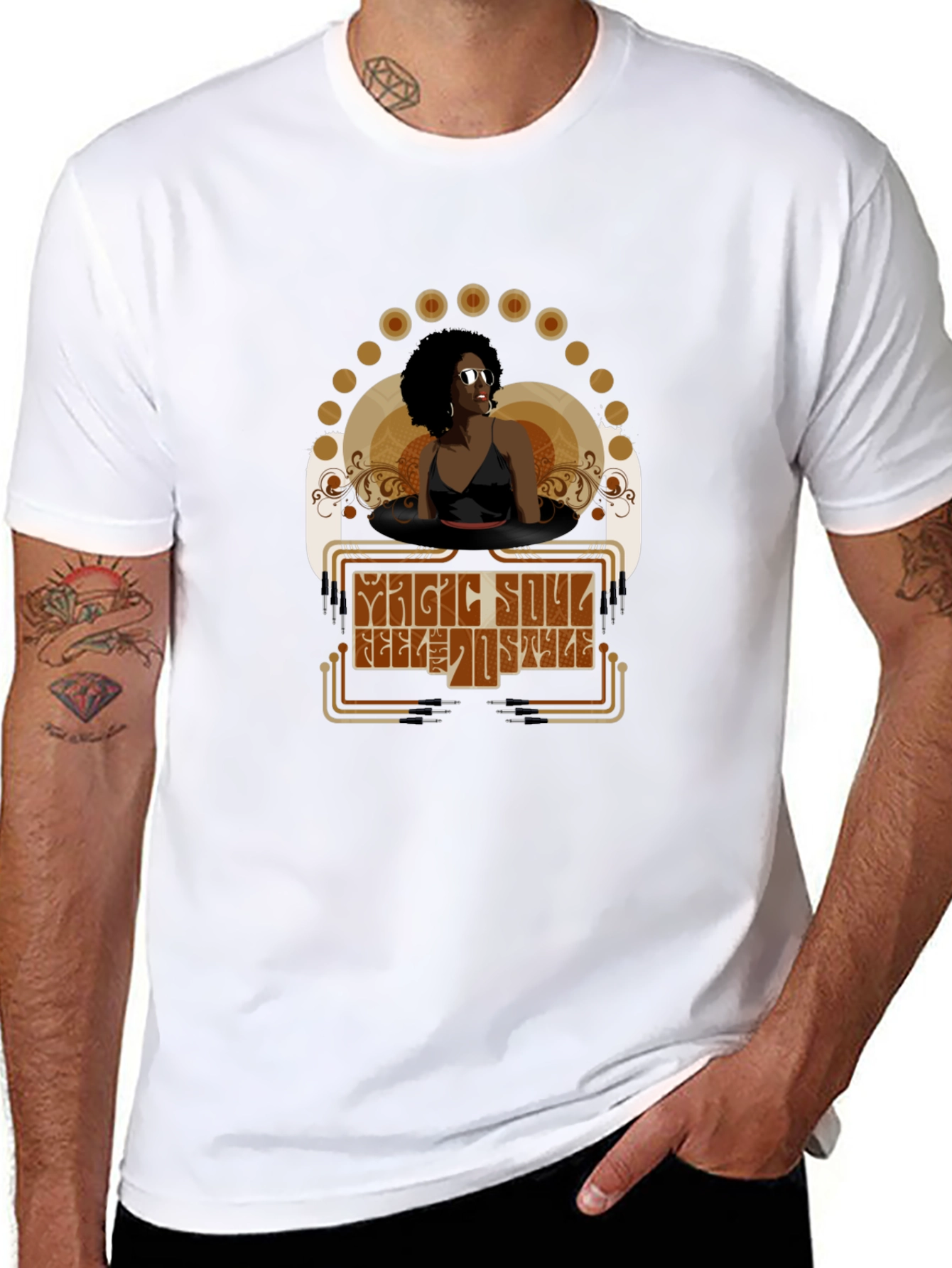 Black Retro Magic Soul Style Graphic T-Shirt view 8