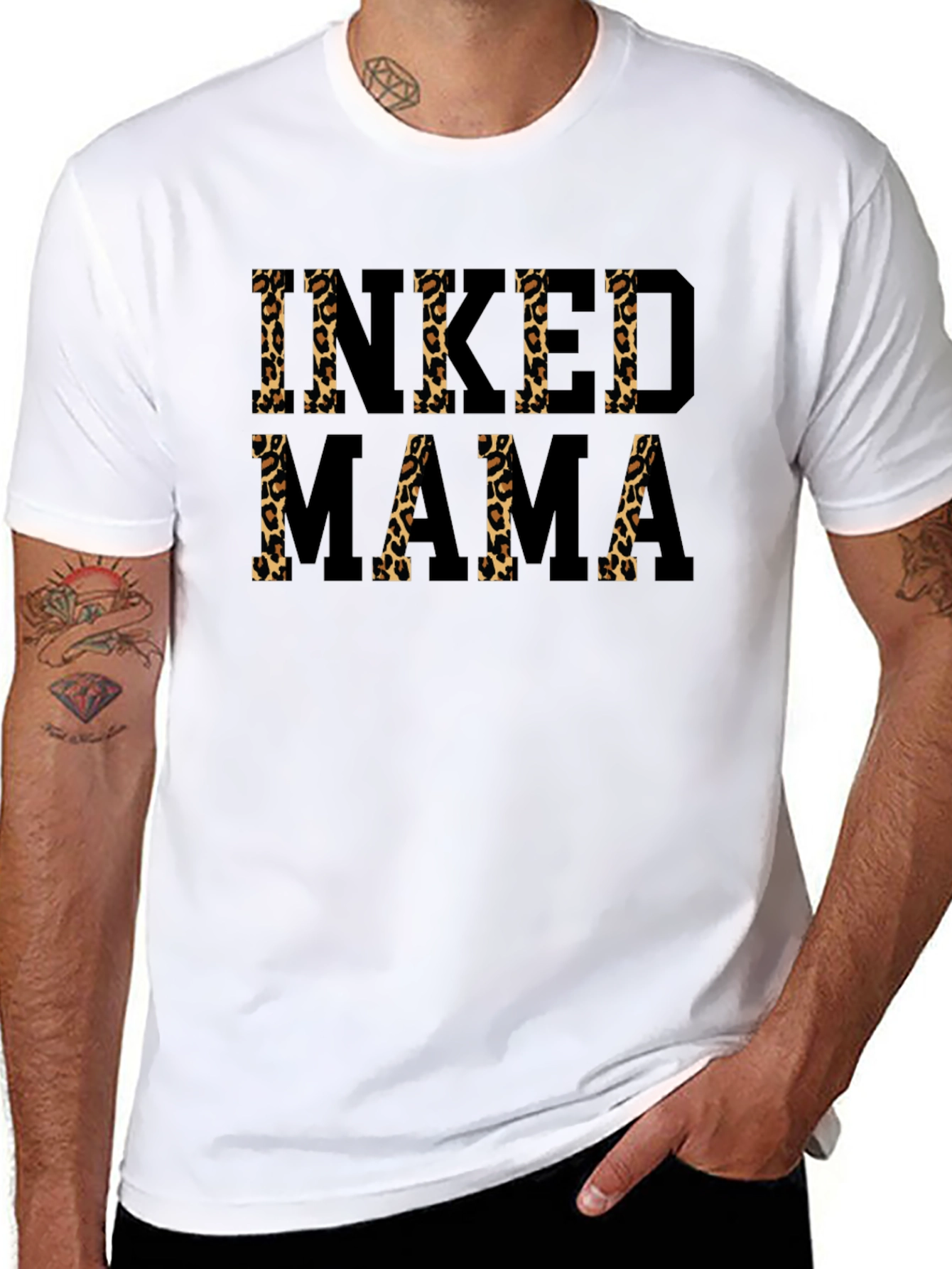 Inked Mama Leopard Print Graphic Tee - 8