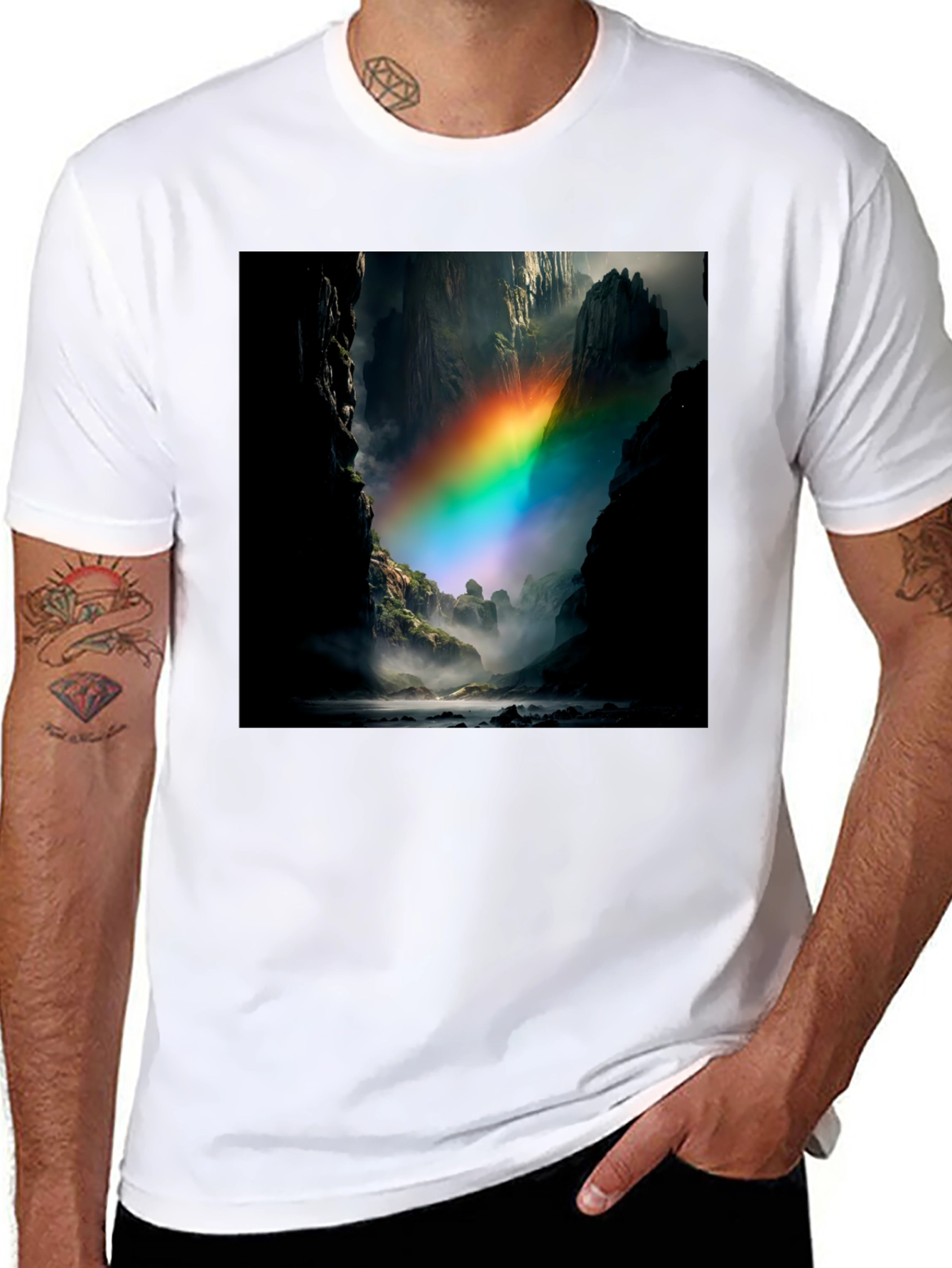 Black Rainbow Mountain T-Shirt view 8