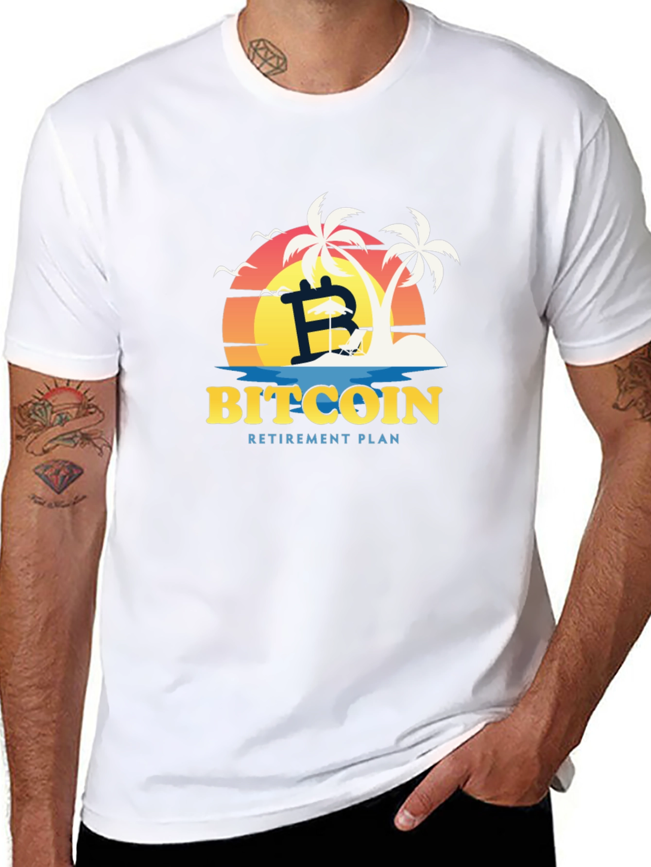 Black Bitcoin Retirement Plan Black T-Shirt view 8