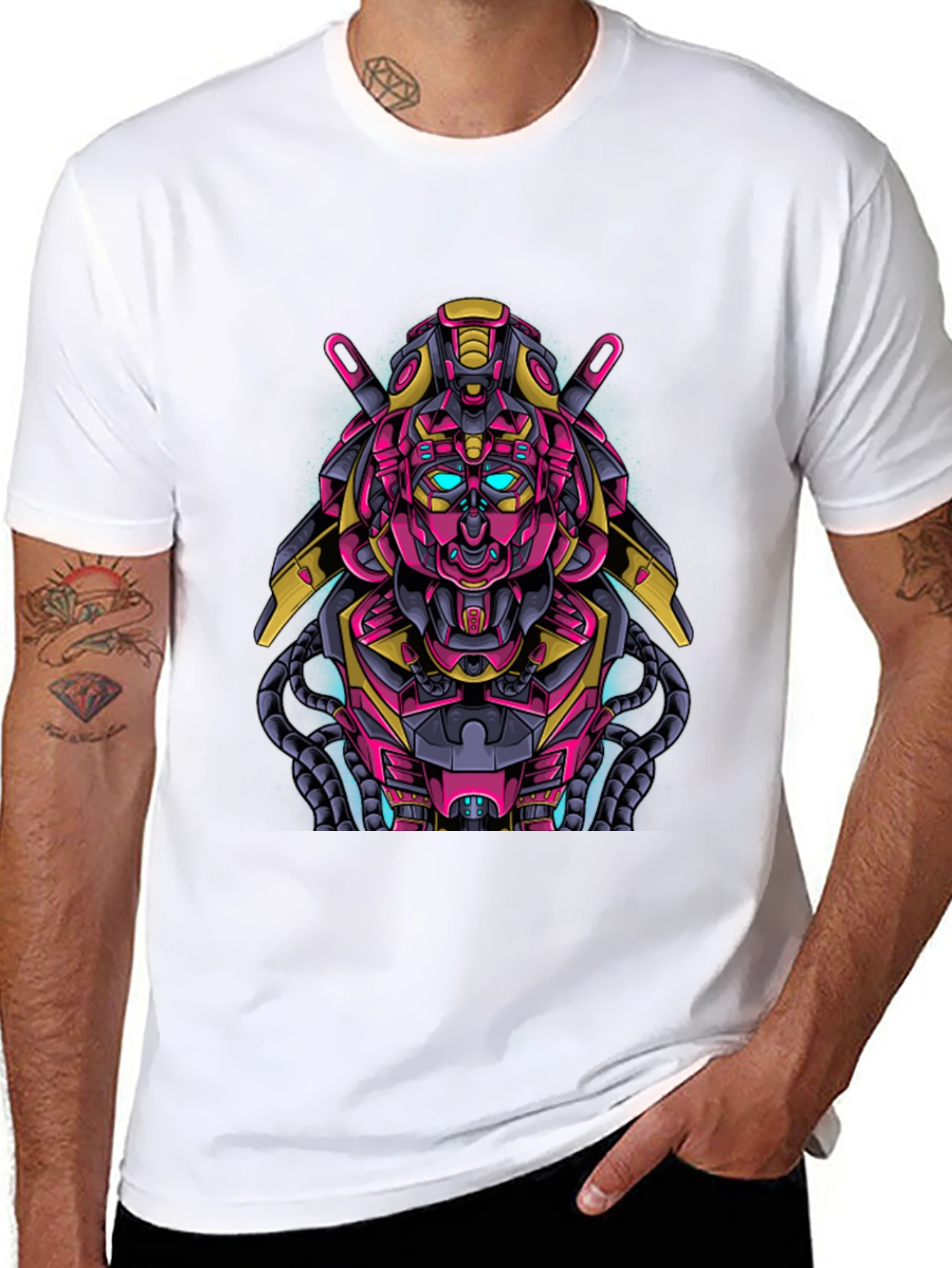 Black Cyber Samurai Graphic Tee view 8