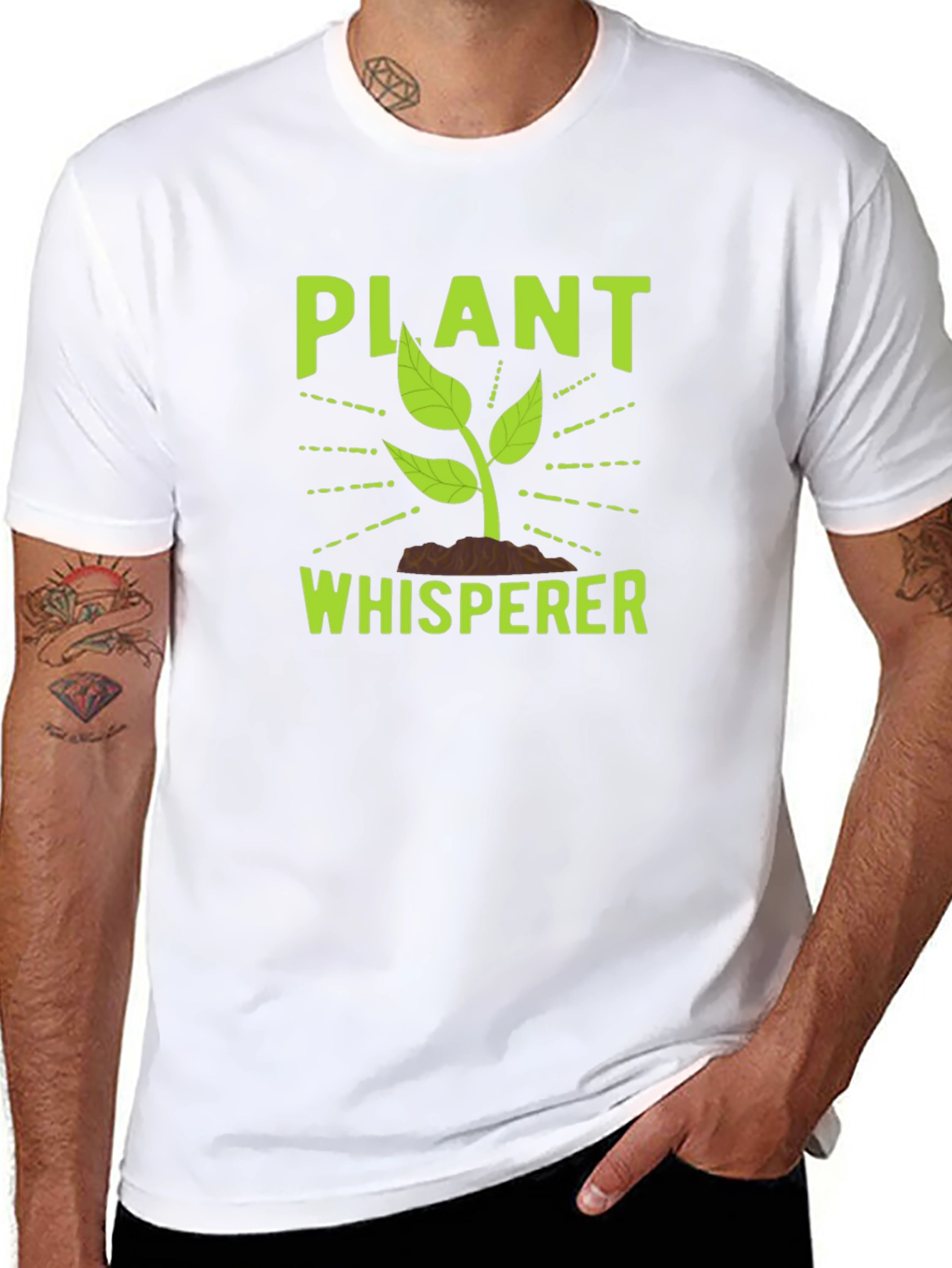 Black Plant Whisperer Graphic Tee - Black Cotton T-Shirt view 8