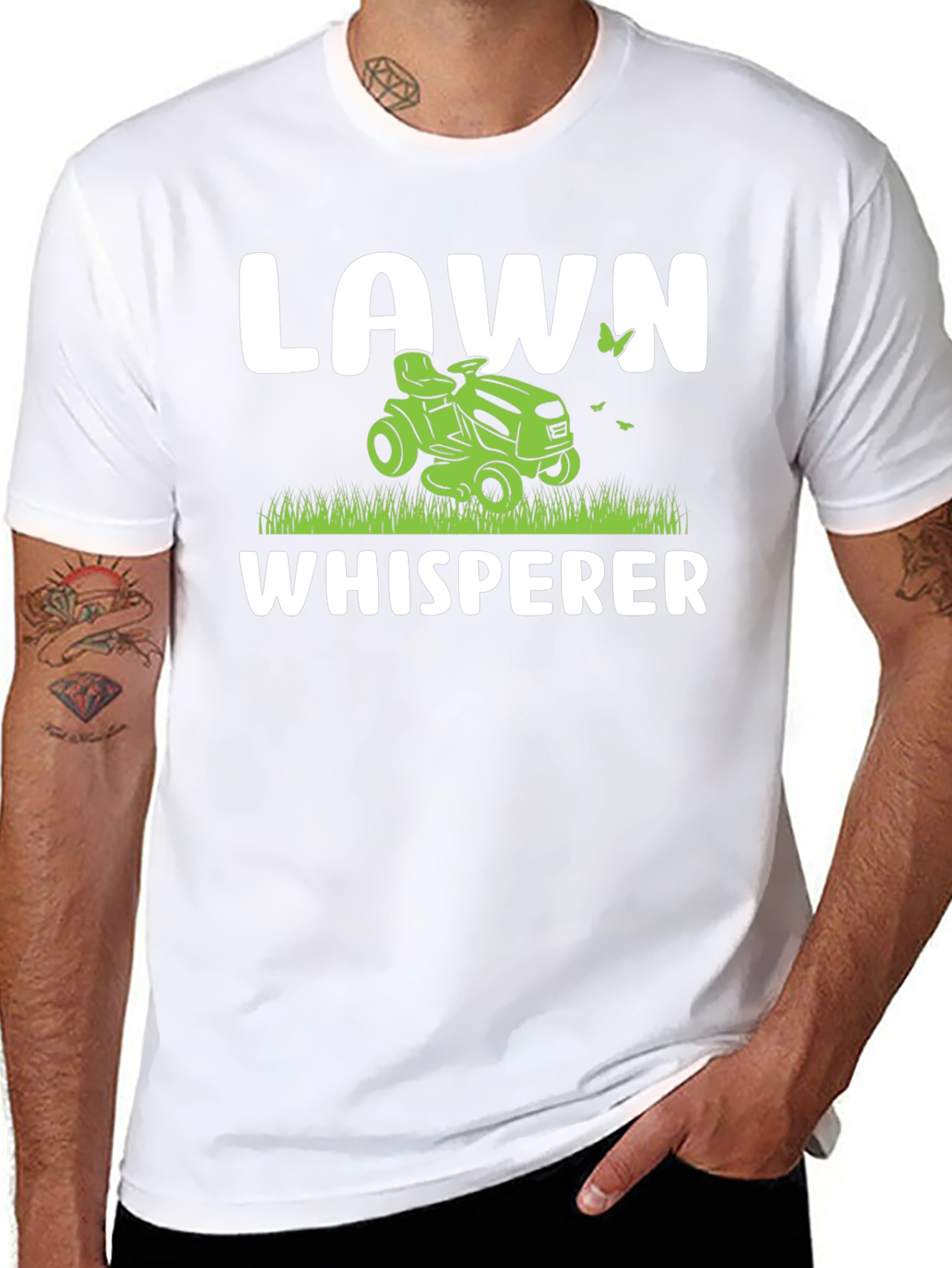 Black Lawn Whisperer Graphic Tee - Gardening Humor Shirt view 8