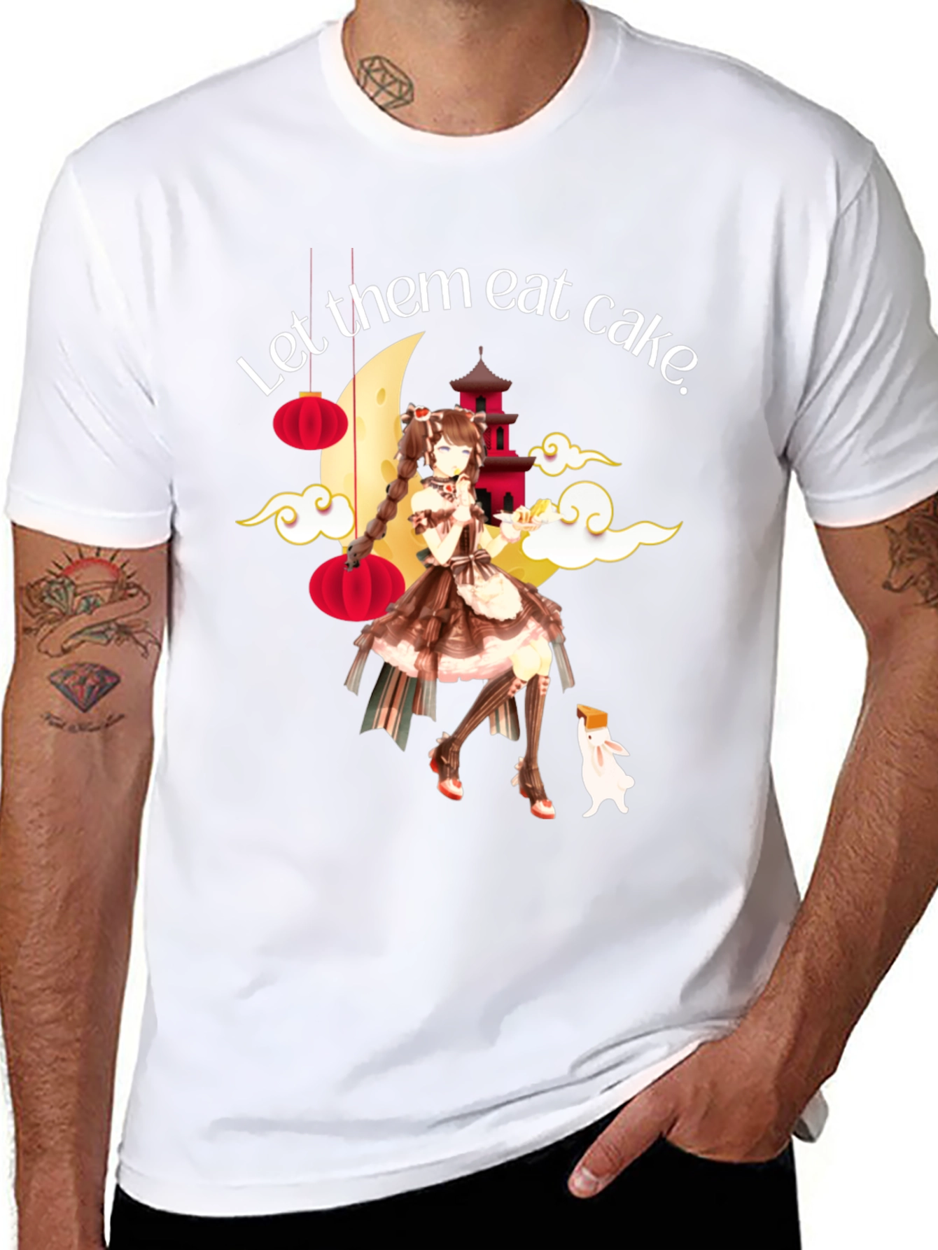 Black Let Them Eat Cake Anime T-Shirt view 8