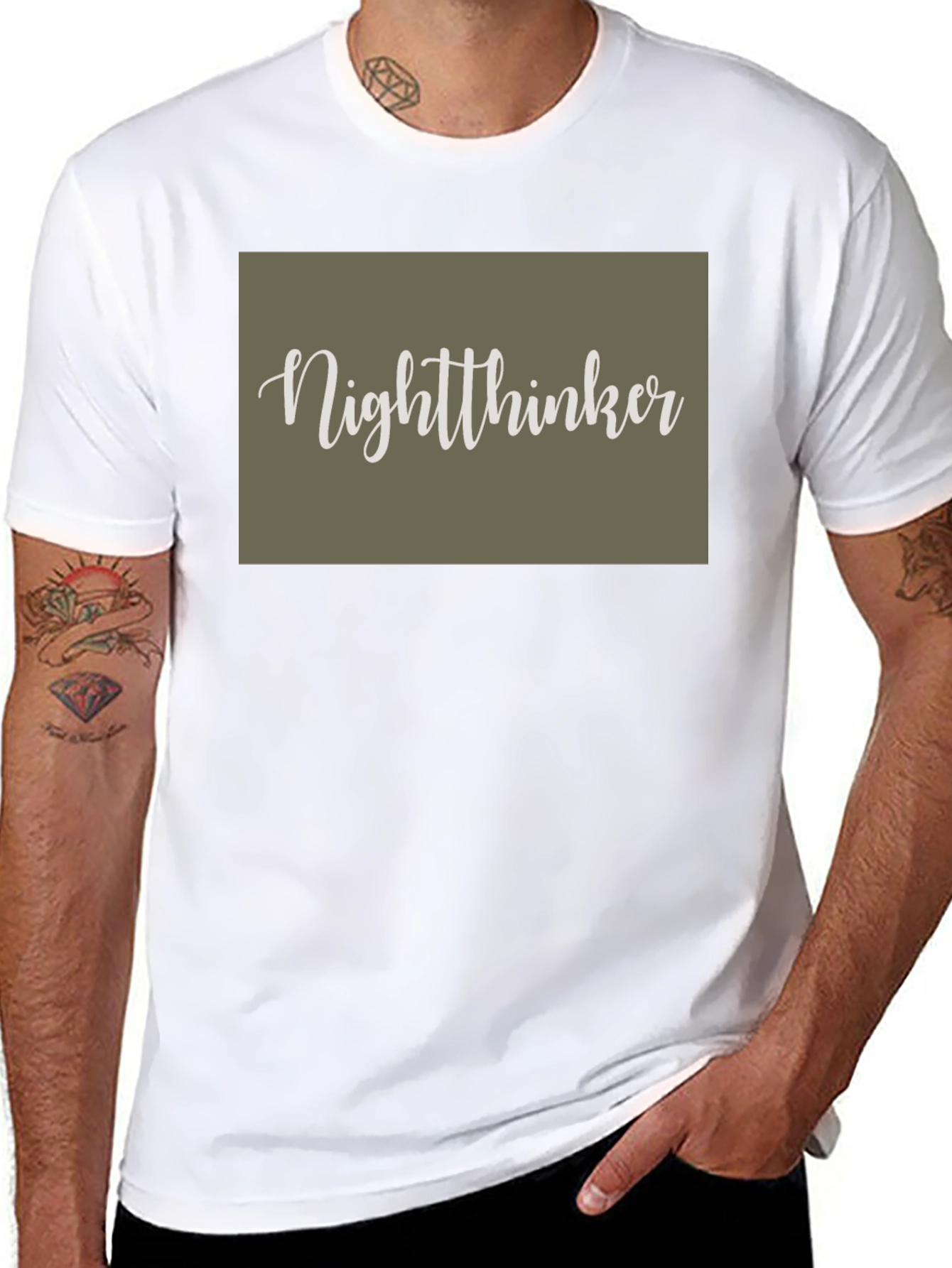 Black Nightthinker Graphic Tee - Soft Black Cotton view 8