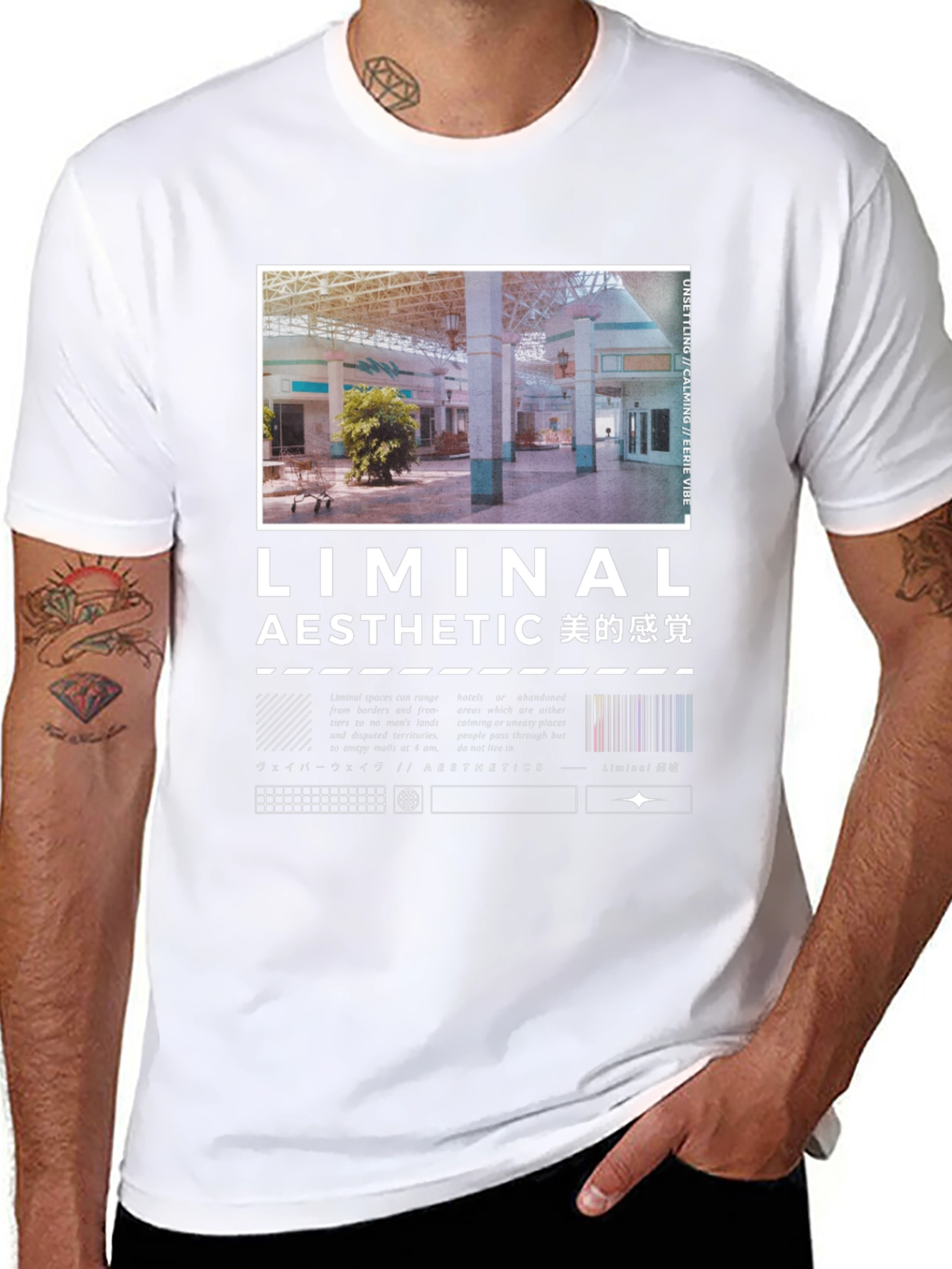 Black Liminal Aesthetic Graphic T-Shirt view 8