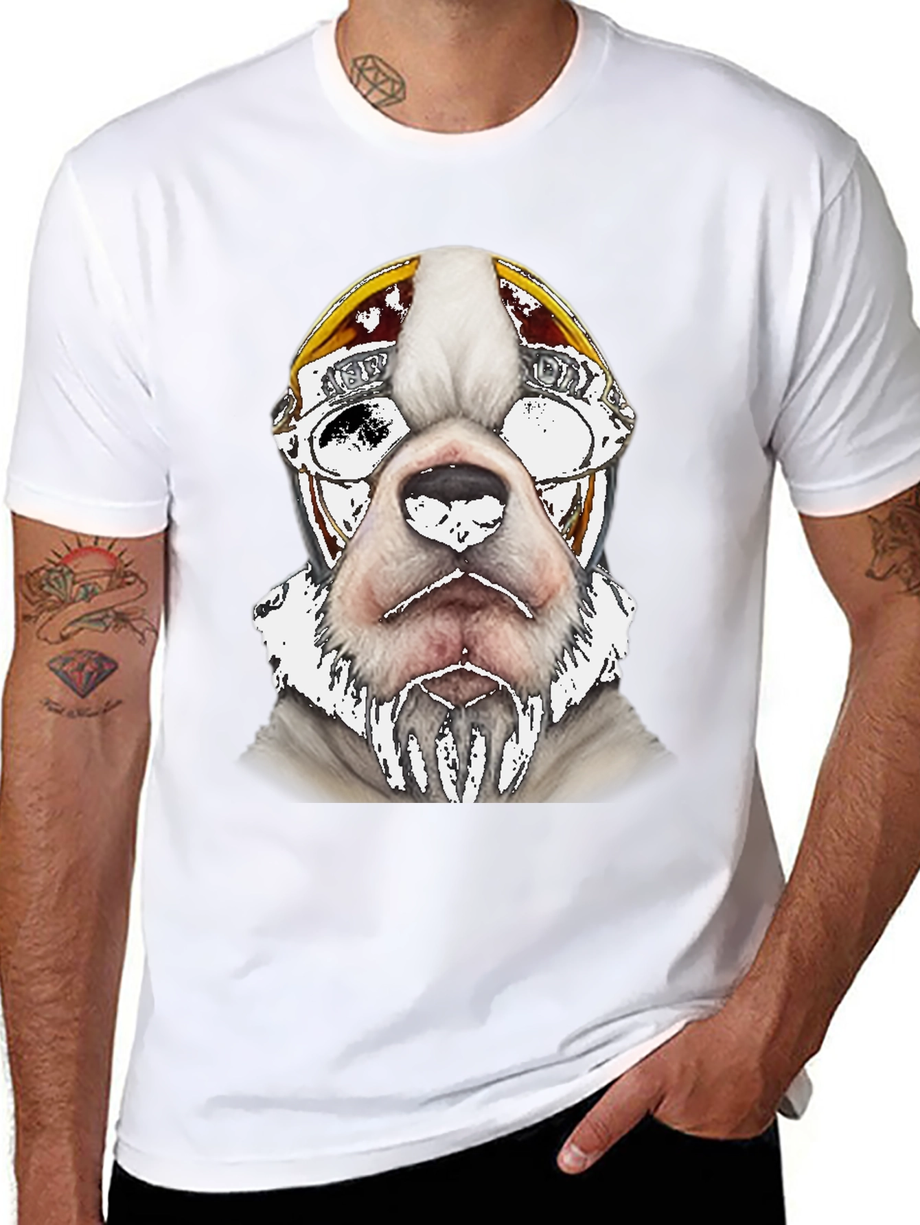 Black Cool Dog Aviator T-Shirt - Black view 8