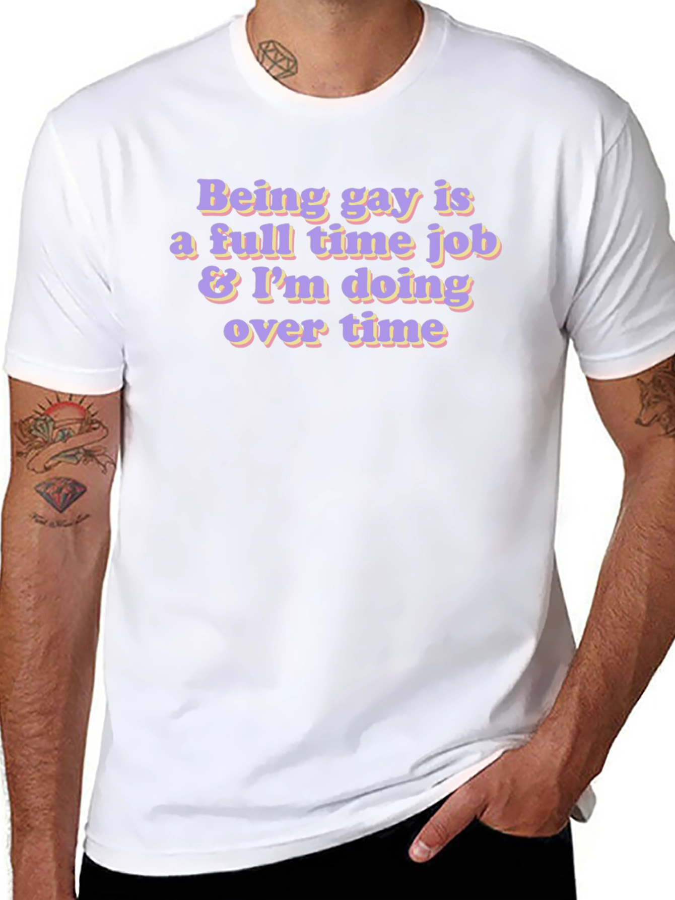 Black Gay Overtime Black T-Shirt view 8