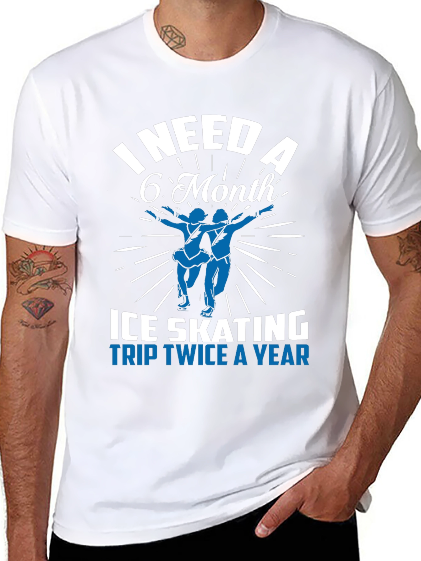 Black I Need A 6 Month Ice Skating Trip Twice a Year T-Shirt view 8