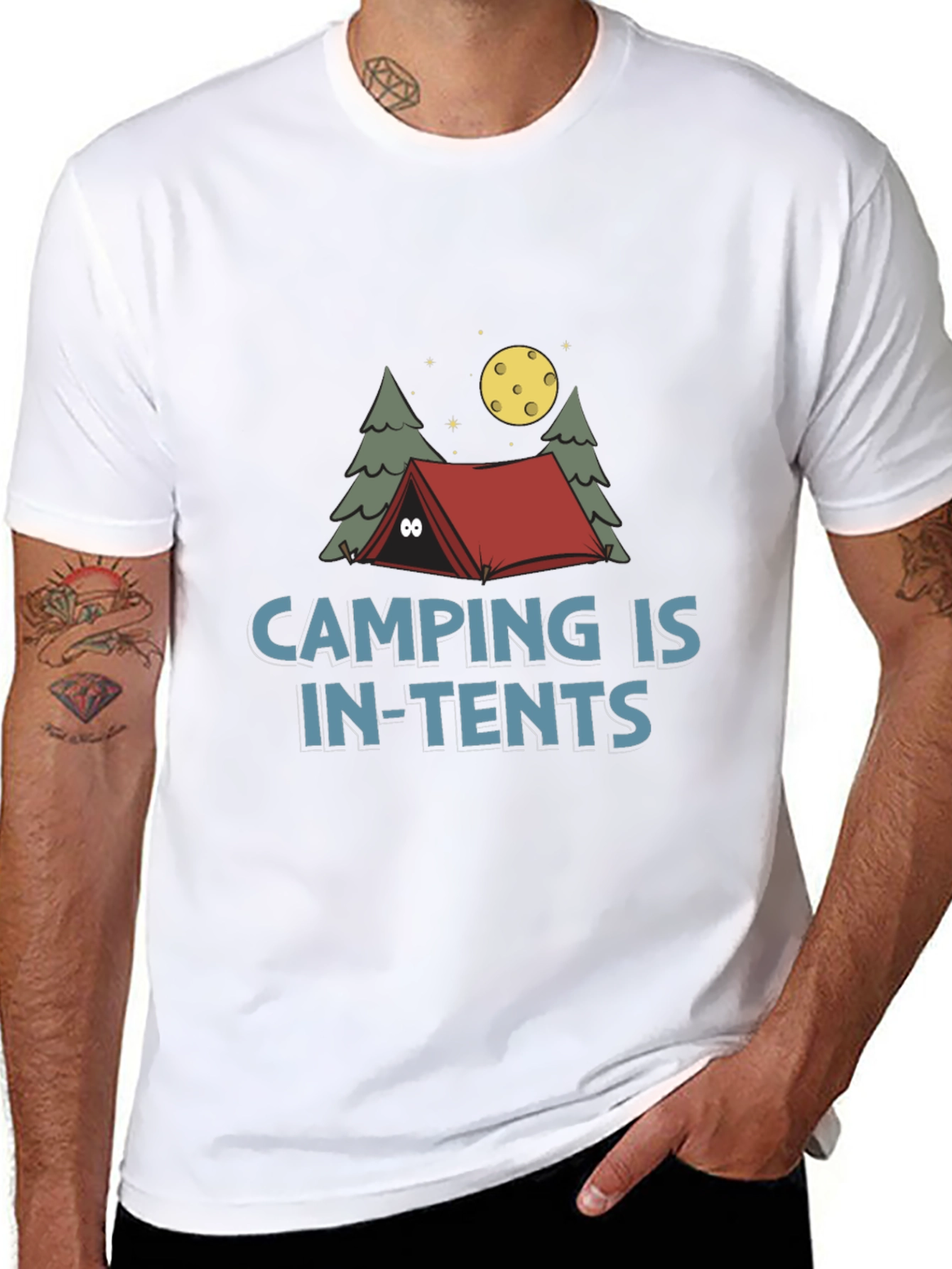 Black Camping Is In-Tents Funny Graphic Tee view 8