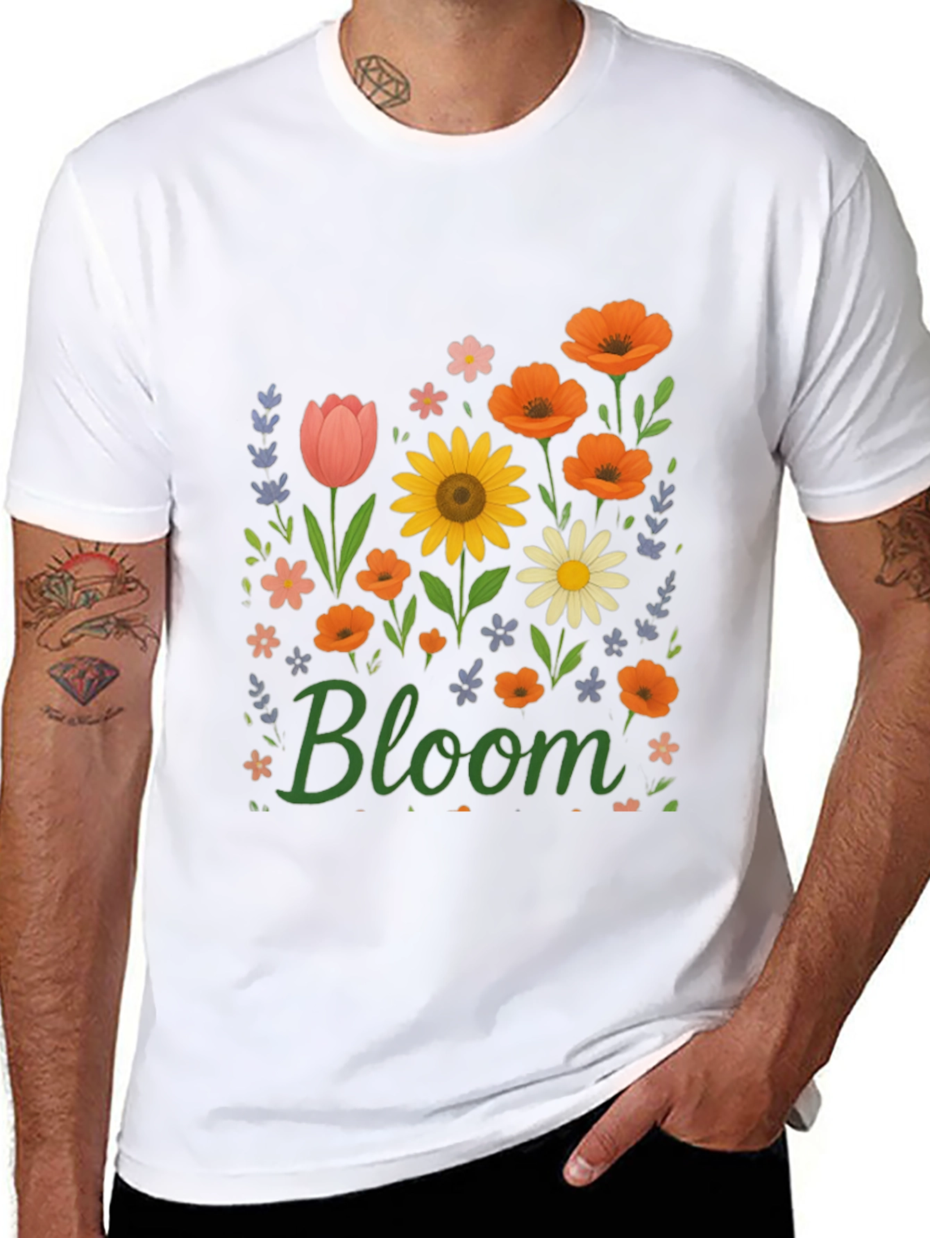 Black Bloom Floral Graphic T-Shirt - Black view 8