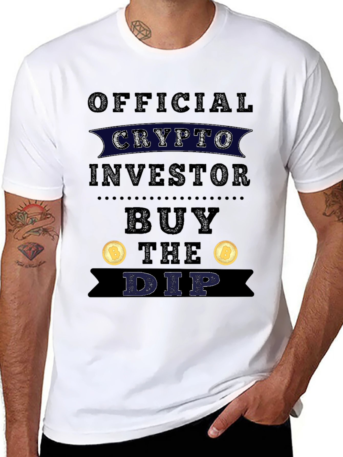 Black Crypto Investor Buy The Dip T-Shirt view 8