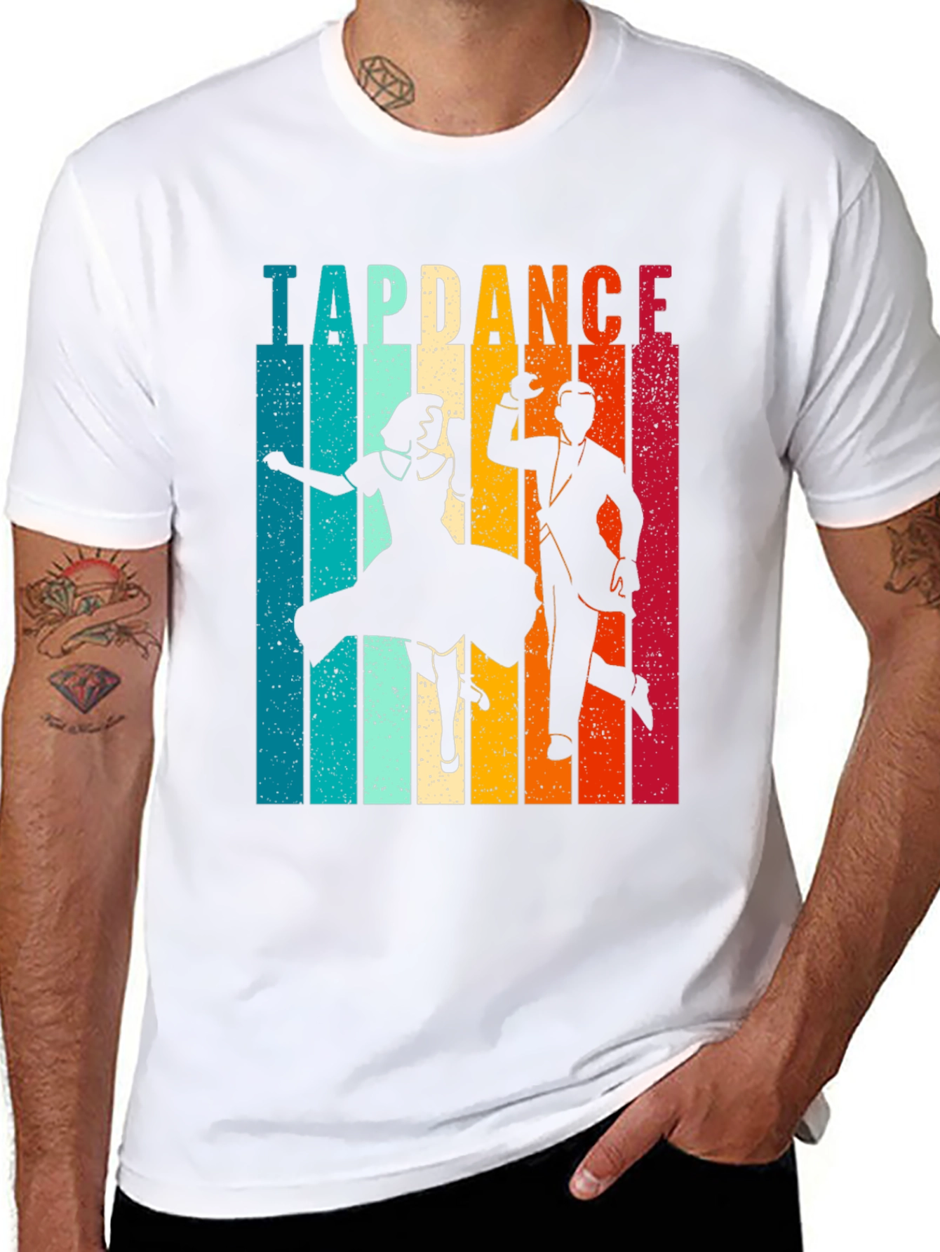 Black Retro Tap Dance T-Shirt - Vintage Dancer Tee view 8