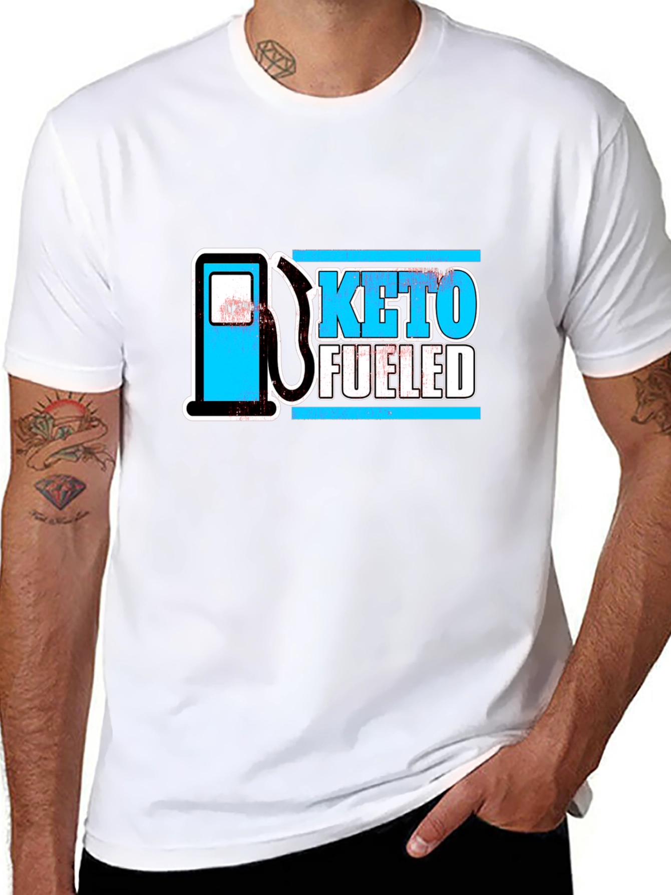 Black Keto Fueled Black T-Shirt view 8