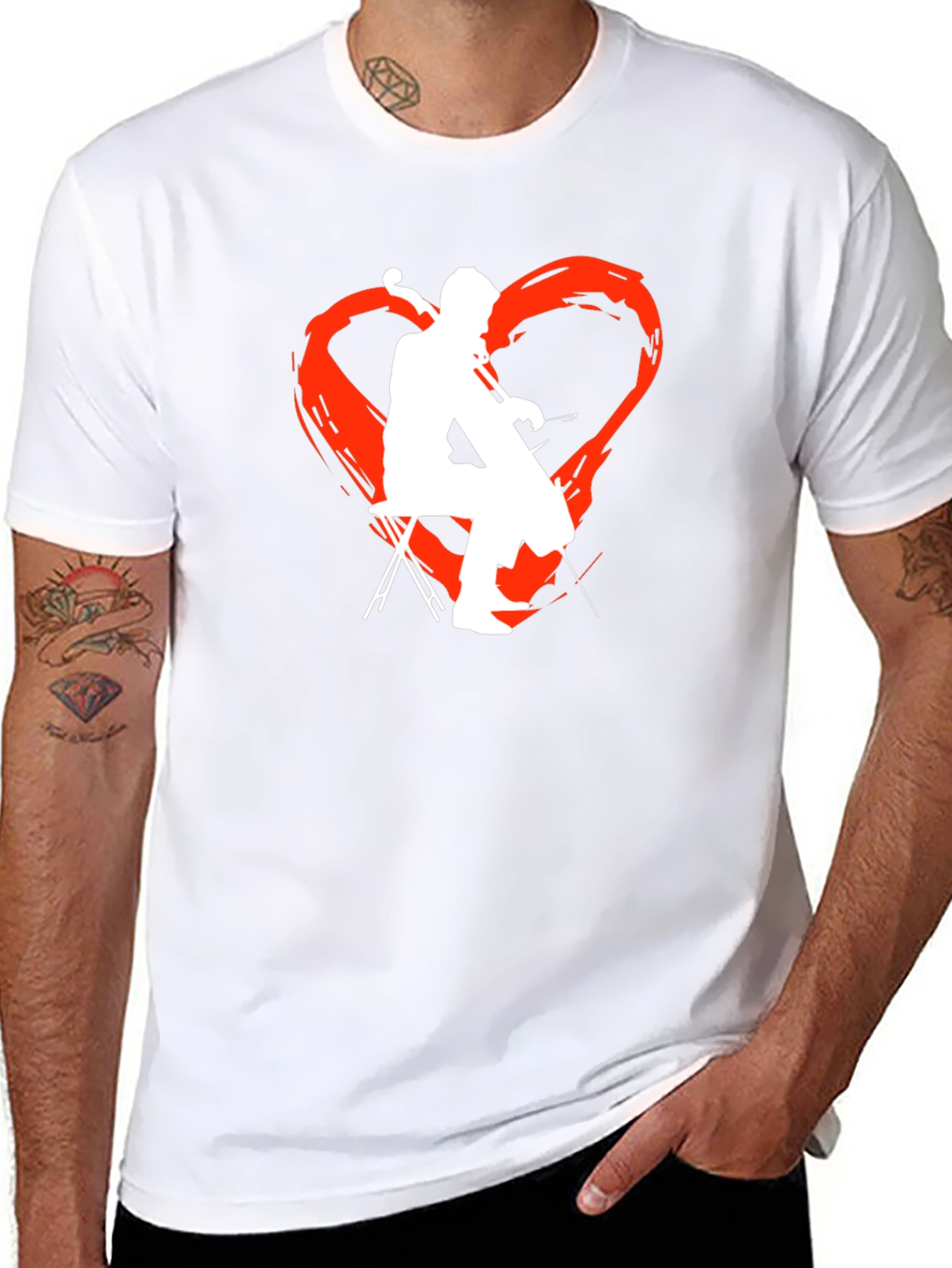 Black Cello Heart T-Shirt - Music Lover Tee view 8
