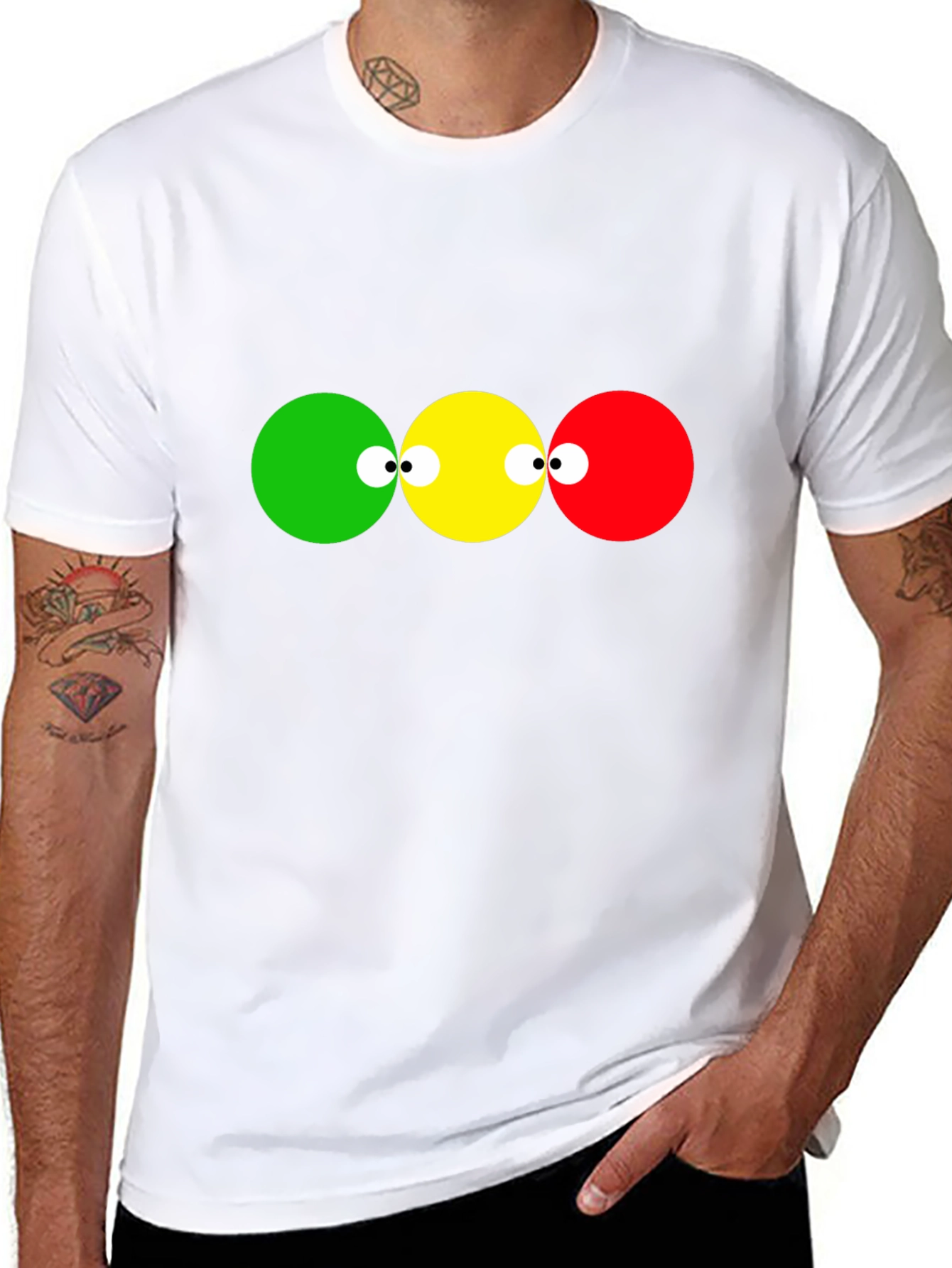 Black Funny Traffic Light T-Shirt view 8