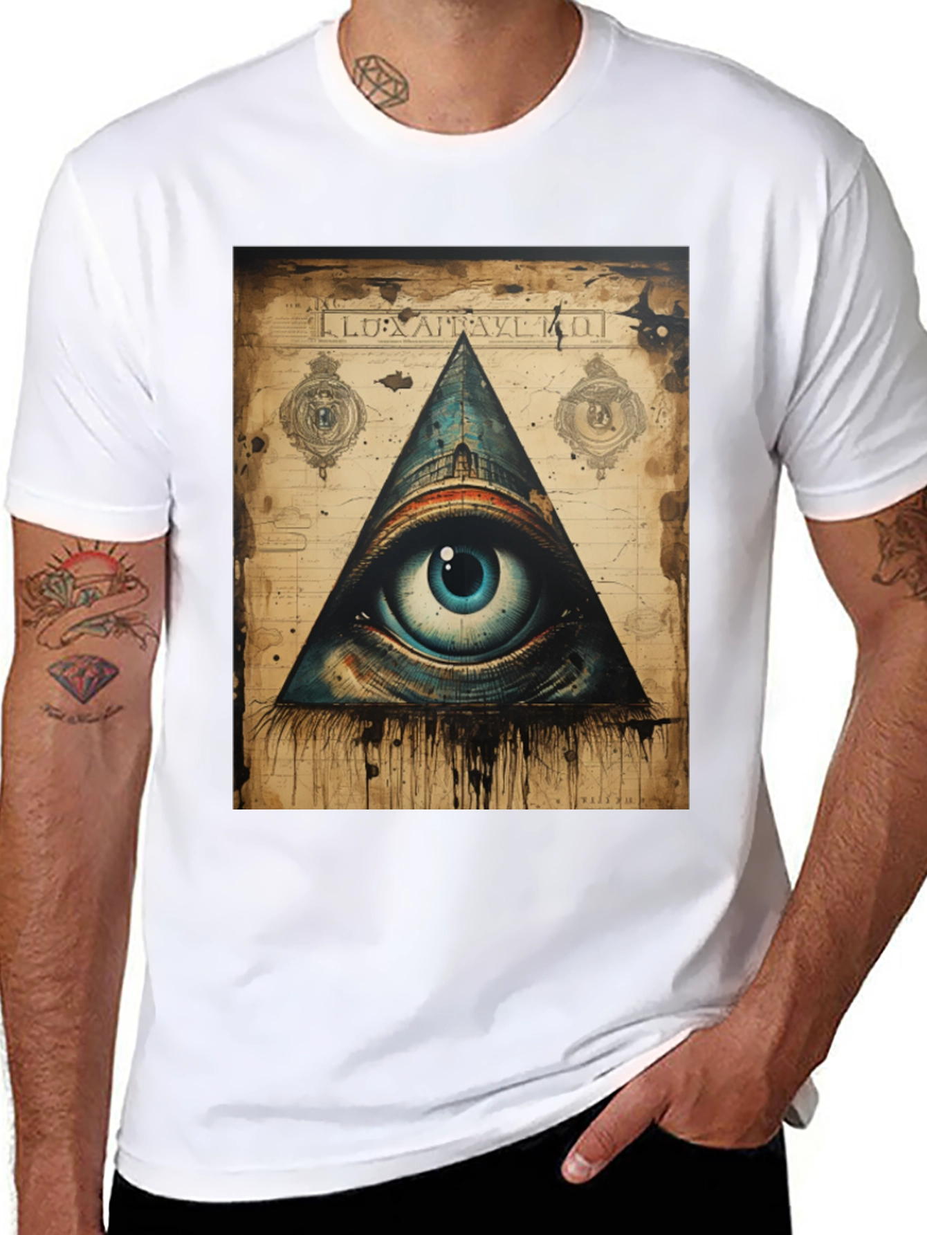 Black All Seeing Eye Graphic Tee view 8