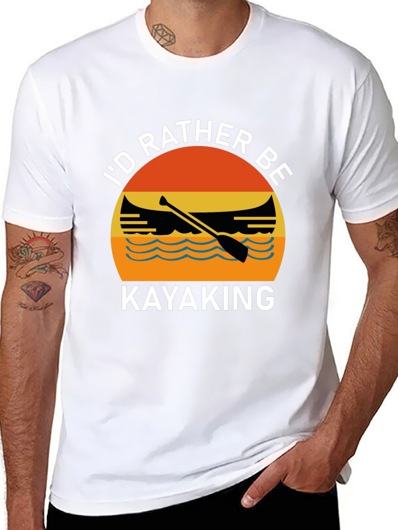 Black Kayaking Graphic T-Shirt view 8