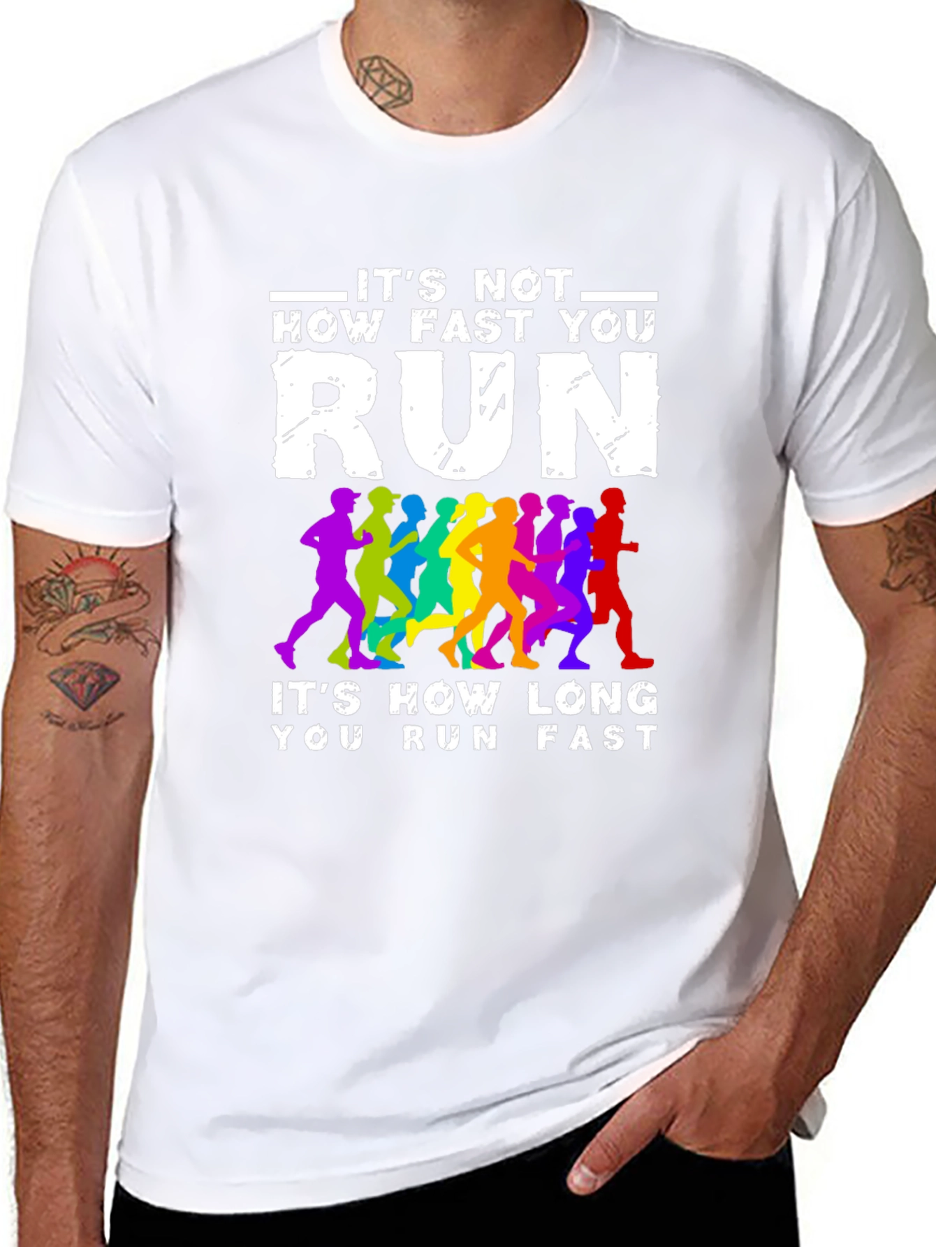 Black Running T-Shirt: It's Not How Fast You Run view 8