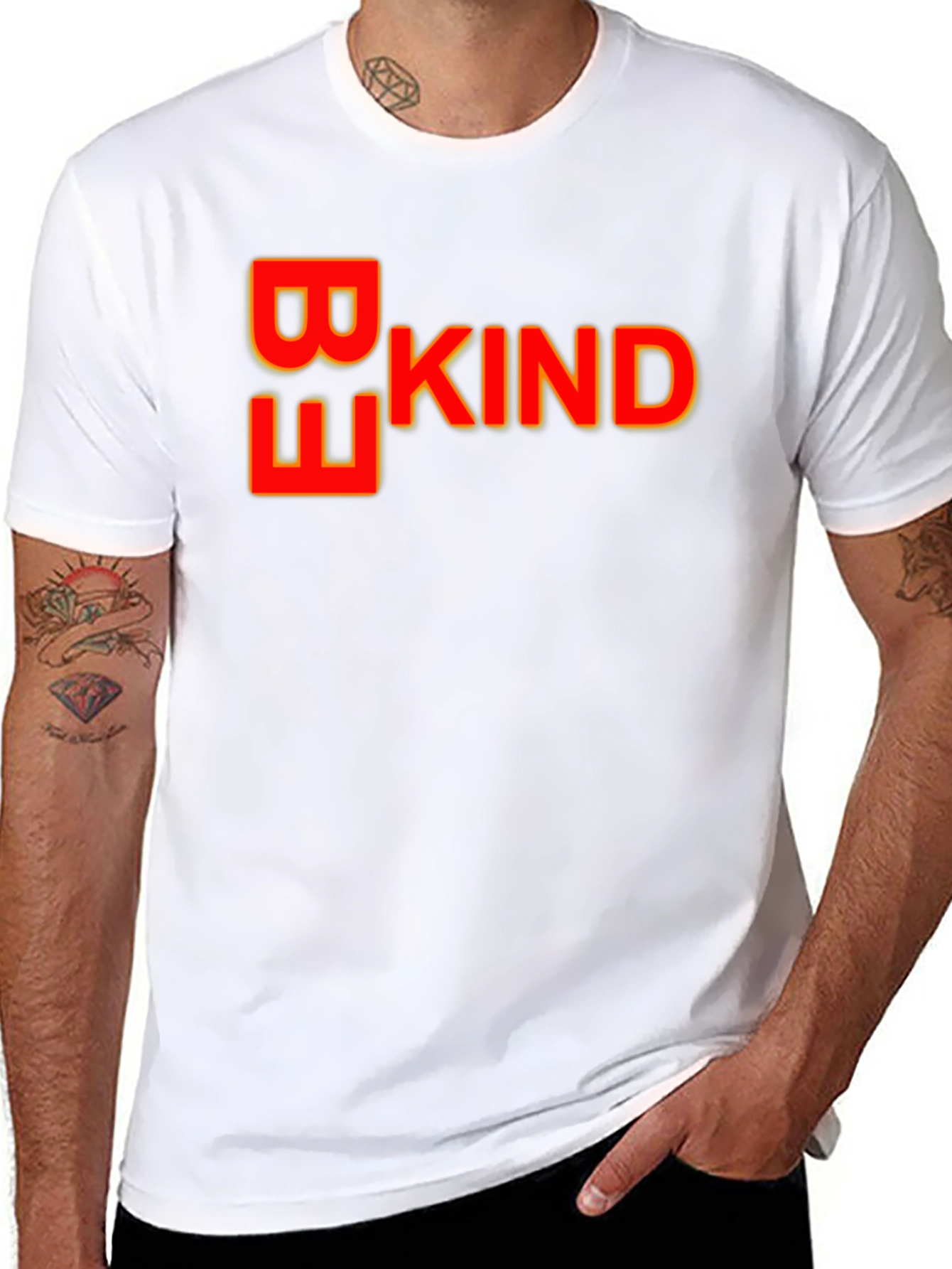 Black Be Kind T-Shirt - Stylish Crew Neck Soft Cotton Tee view 8