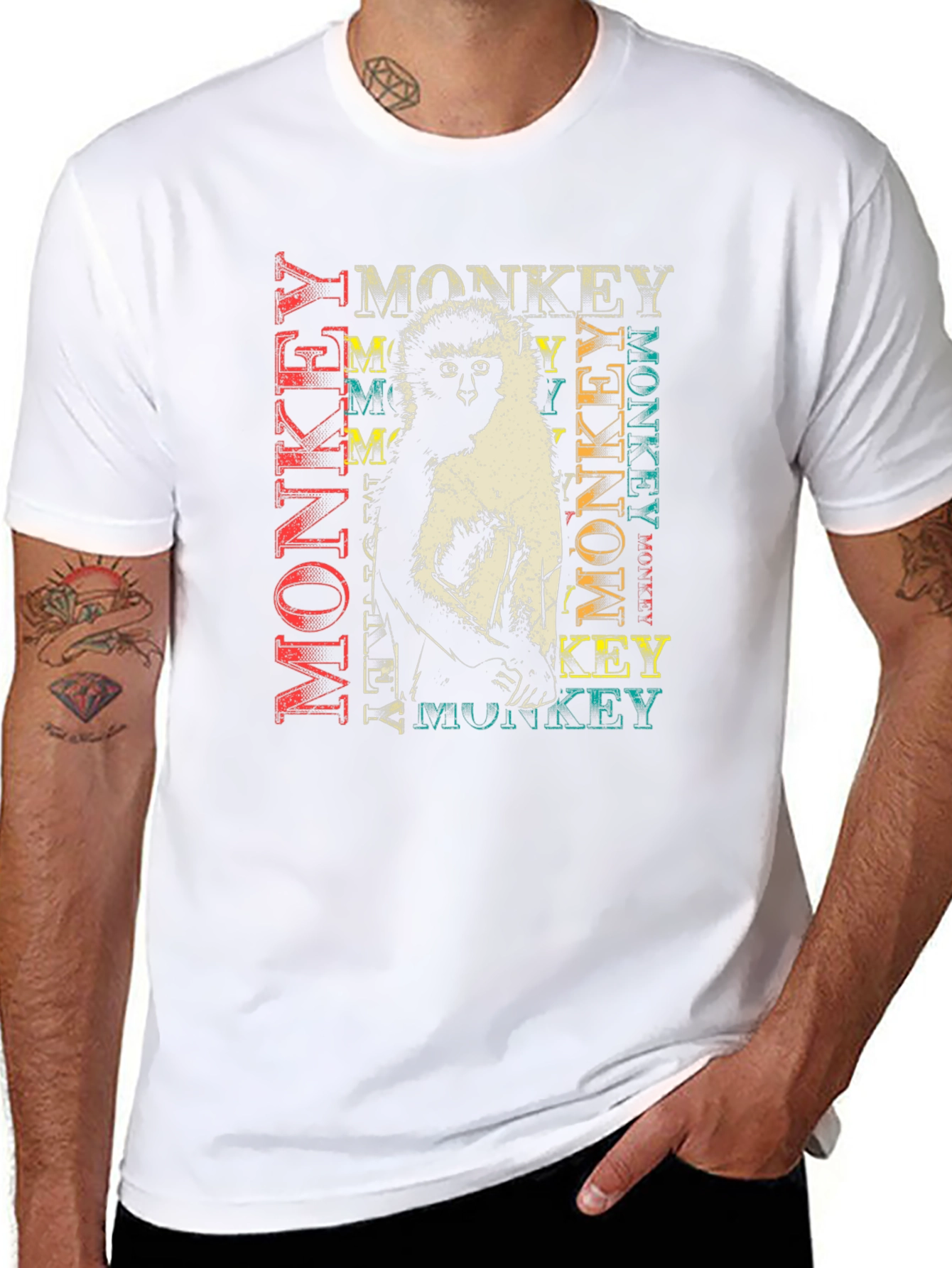 Black Monkey Graphic Print Black T-Shirt view 8