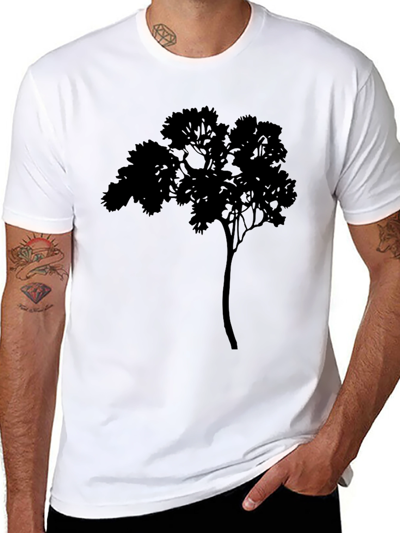 Black Black Tree Silhouette Graphic Tee - Mens view 8