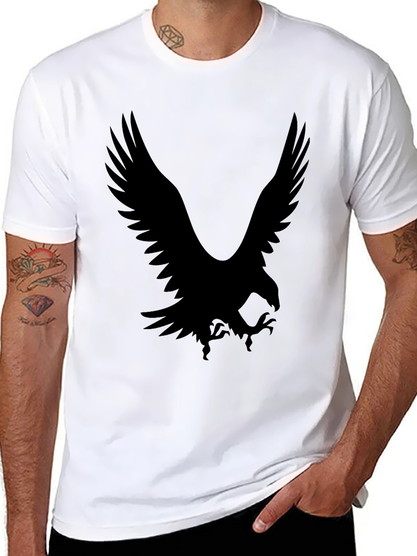 Black Black Eagle Graphic T-Shirt - Stylish Men's Tee view 8