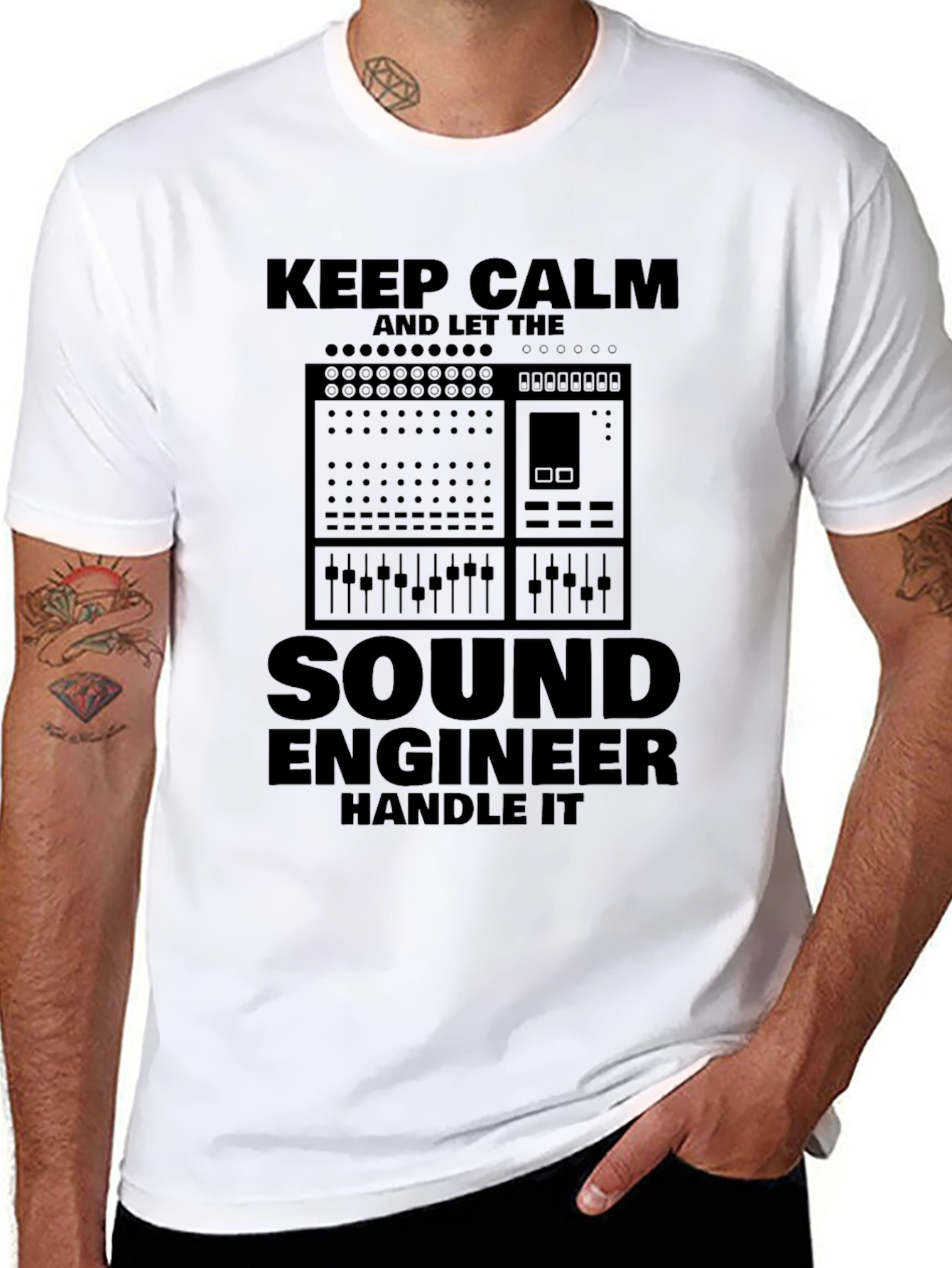 Black Sound Engineer T-Shirt - Keep Calm and Handle It view 8