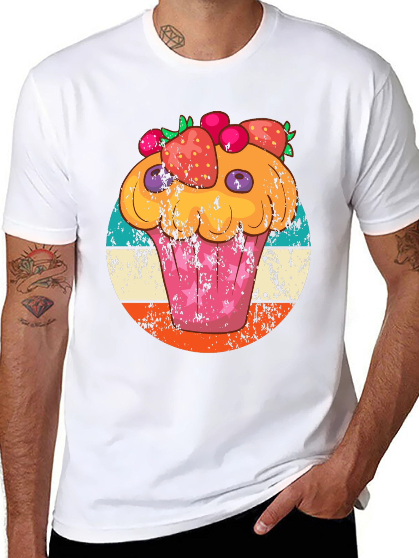 Black Cupcake Graphic Tee Retro Style view 8