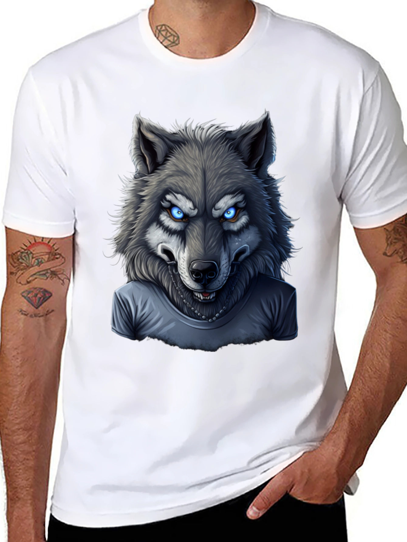 Black Wolf T-Shirt: Fierce Graphic Tee view 8