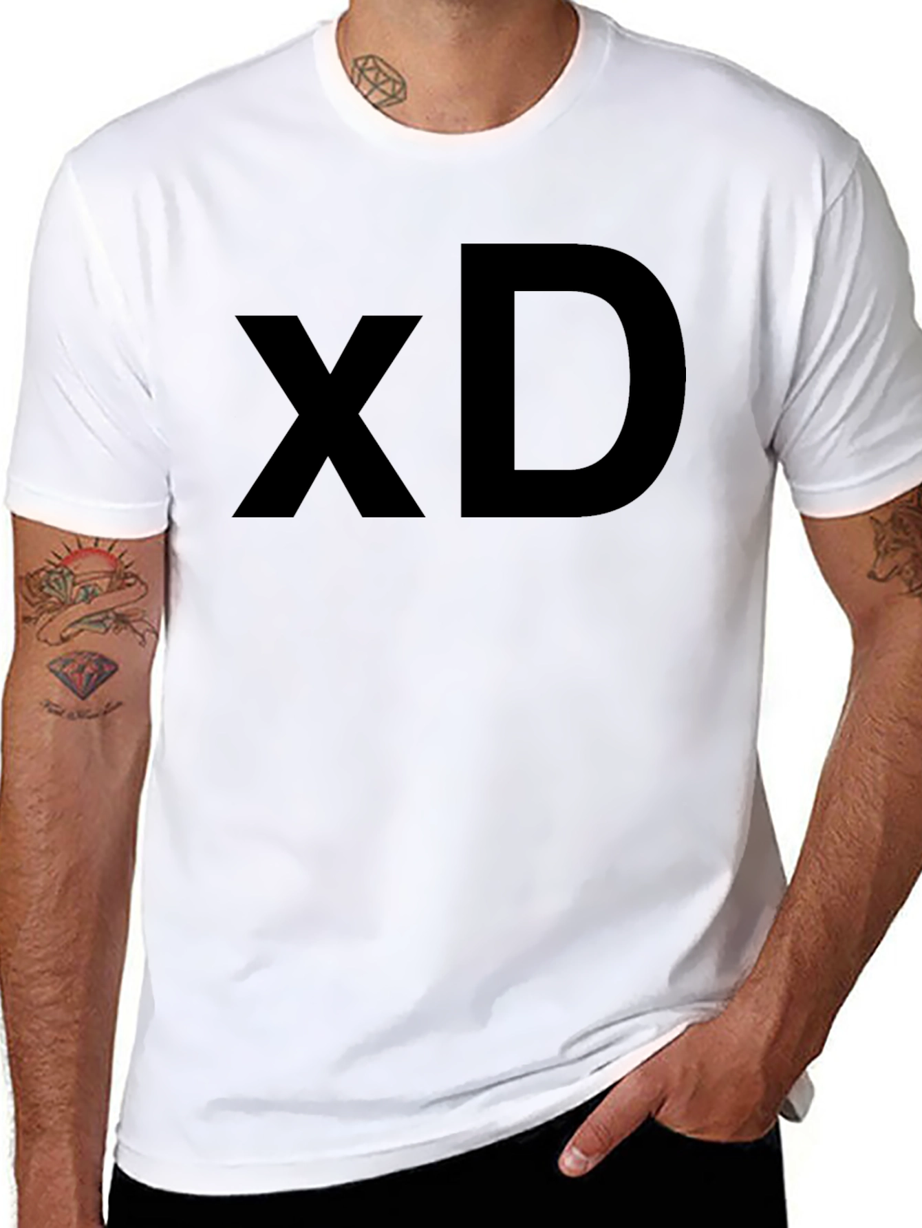 Black XD Graphic Tee - Classic Black Cotton T-Shirt view 8