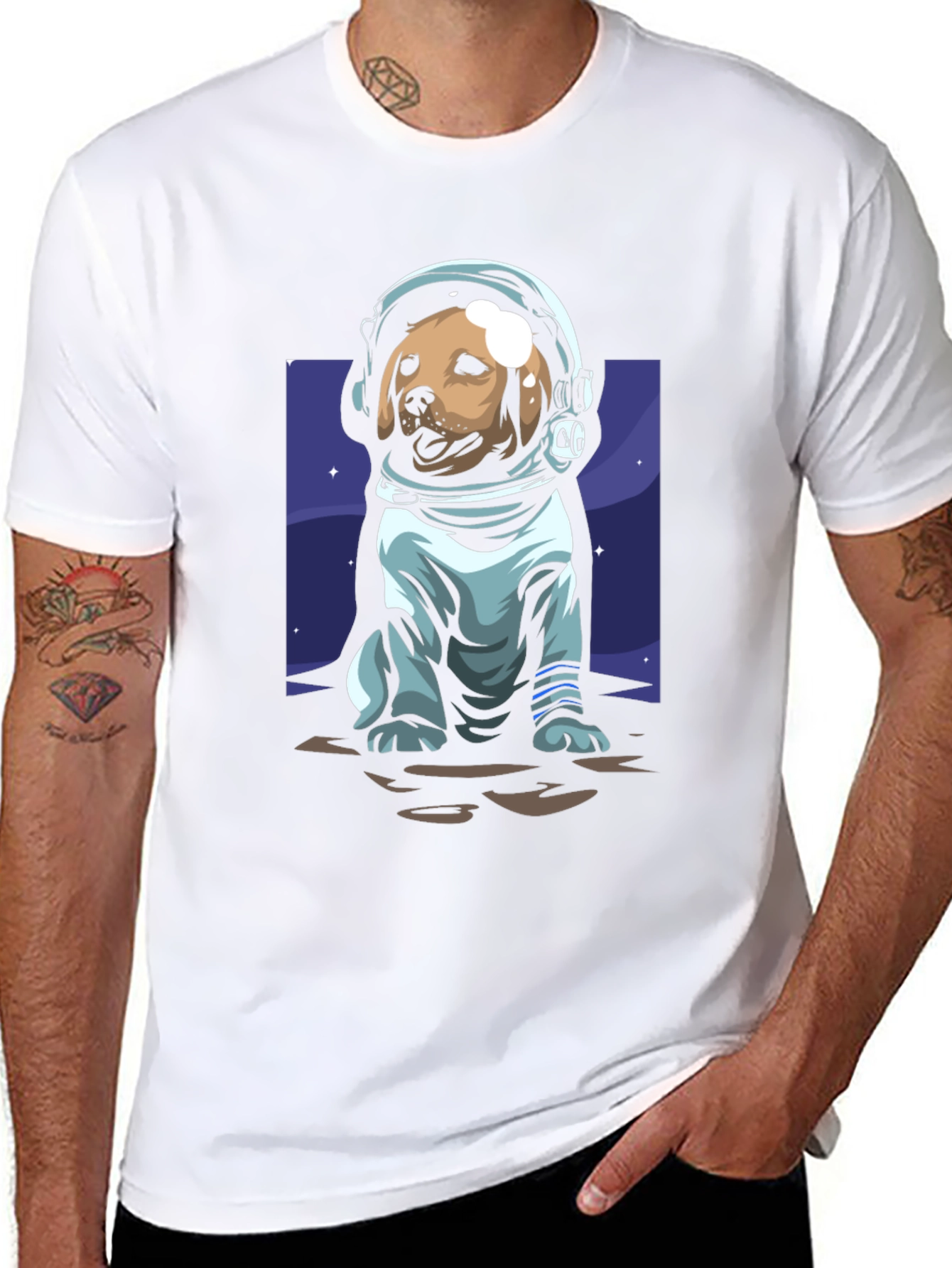 Black Dog Astronaut Graphic Tee - Black view 8