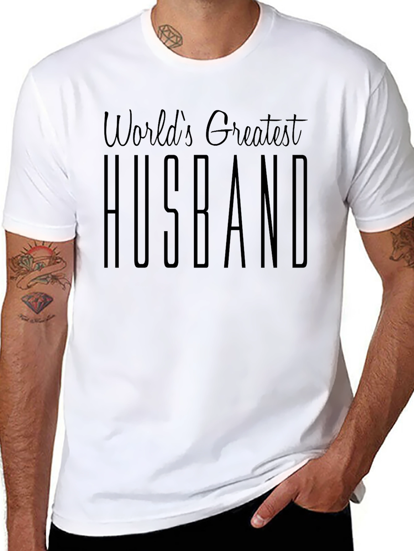Black World's Greatest Husband Black T-Shirt view 8