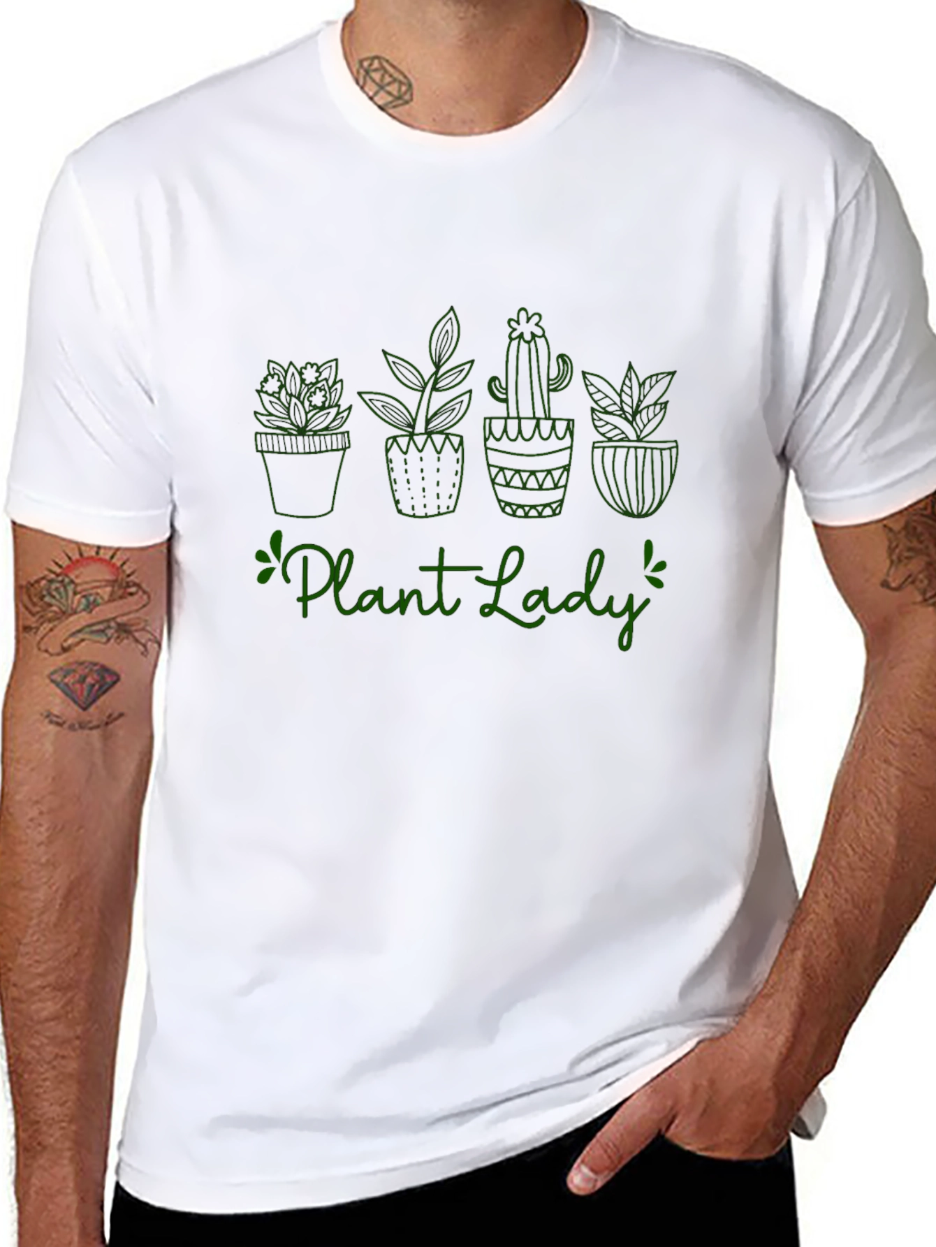 Plant Lady Graphic Tee - Black Cotton T-Shirt - 8