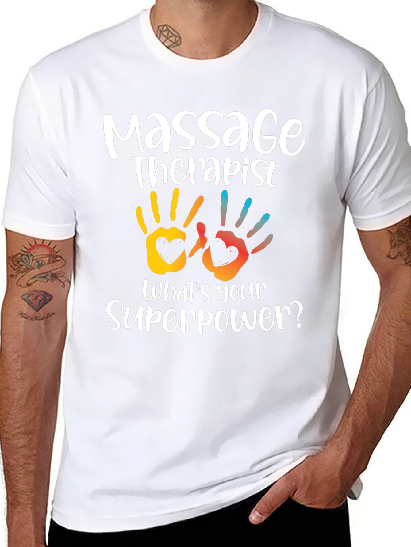 Black Massage Therapist Superpower T-Shirt view 8