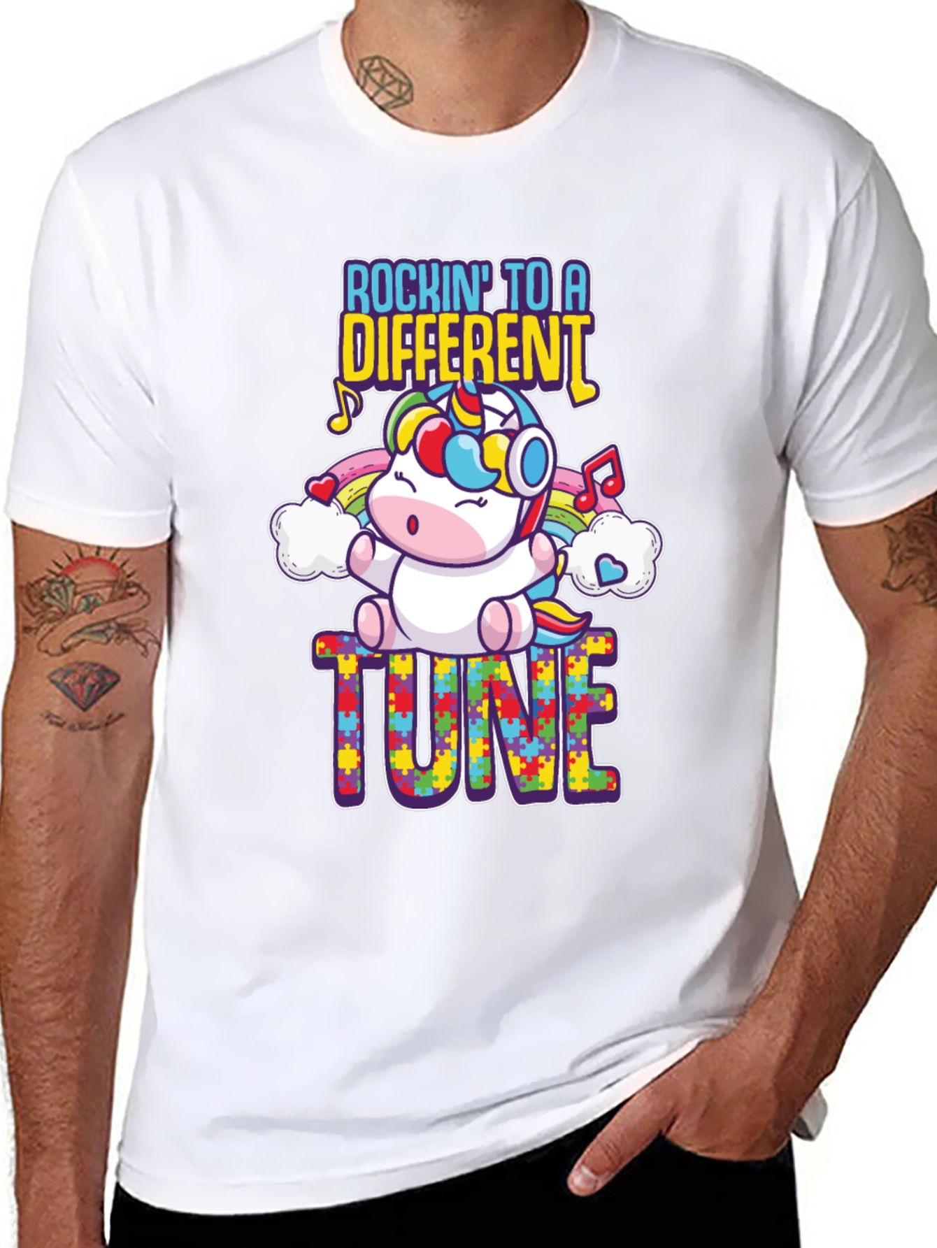 Rockin' to a Different Tune Autism Awareness T-Shirt - 8