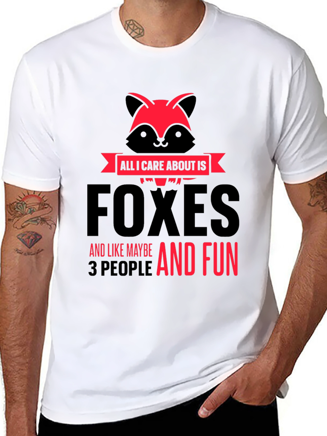 Black Foxes And Fun Graphic T-Shirt view 8