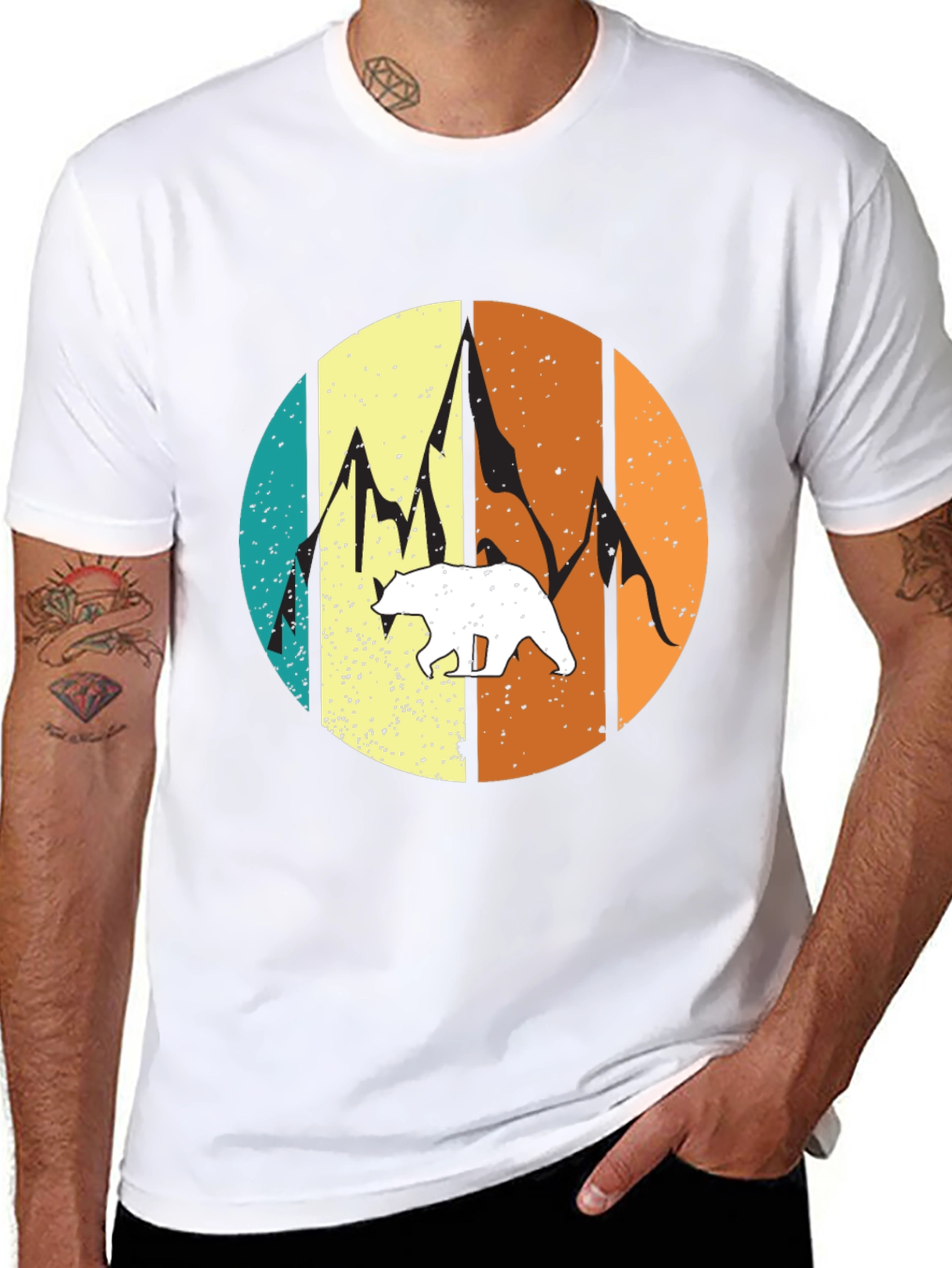 Black Vintage Bear Mountain Graphic Tee - Black view 8