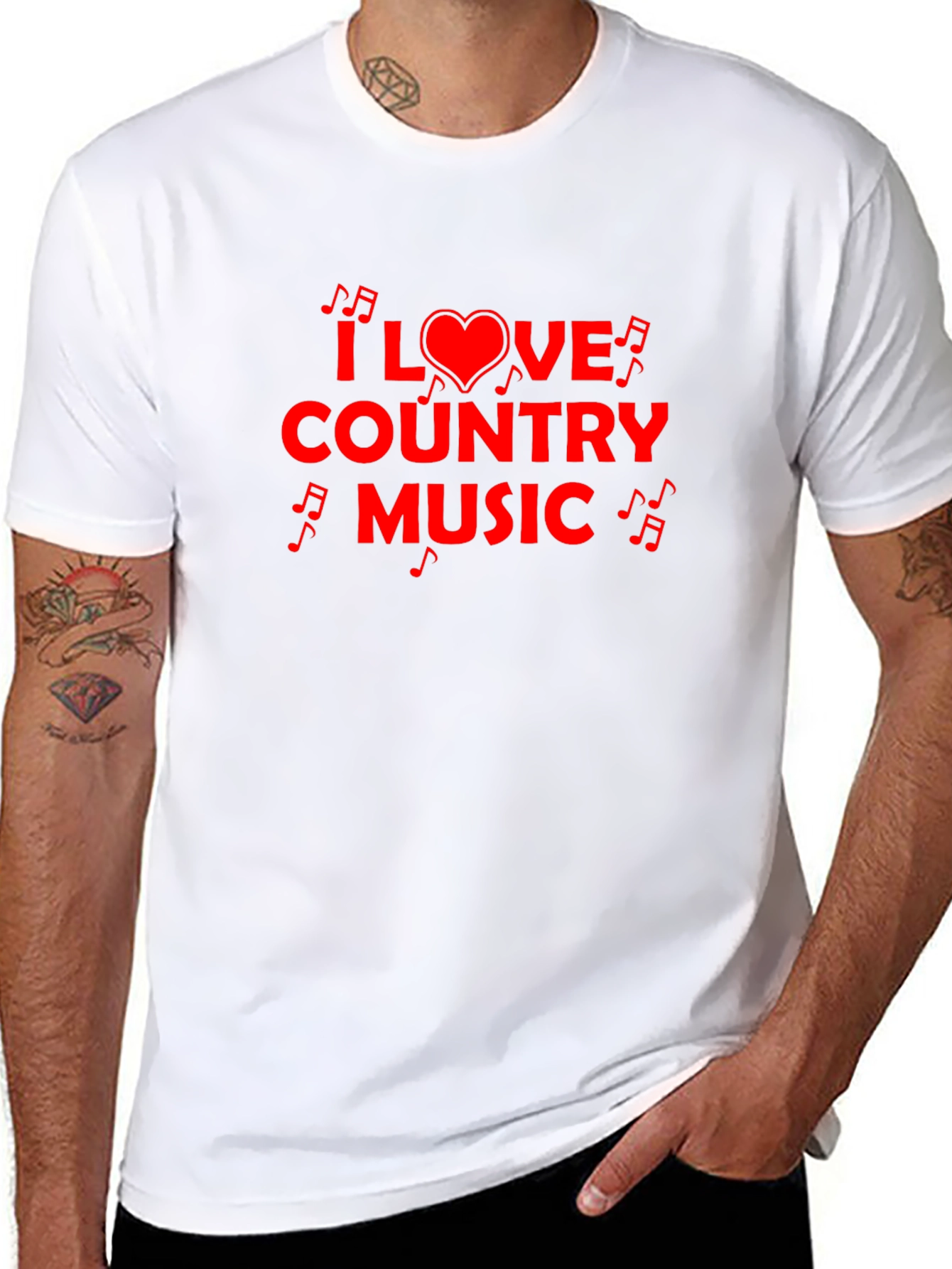 Black I Love Country Music T-Shirt view 8