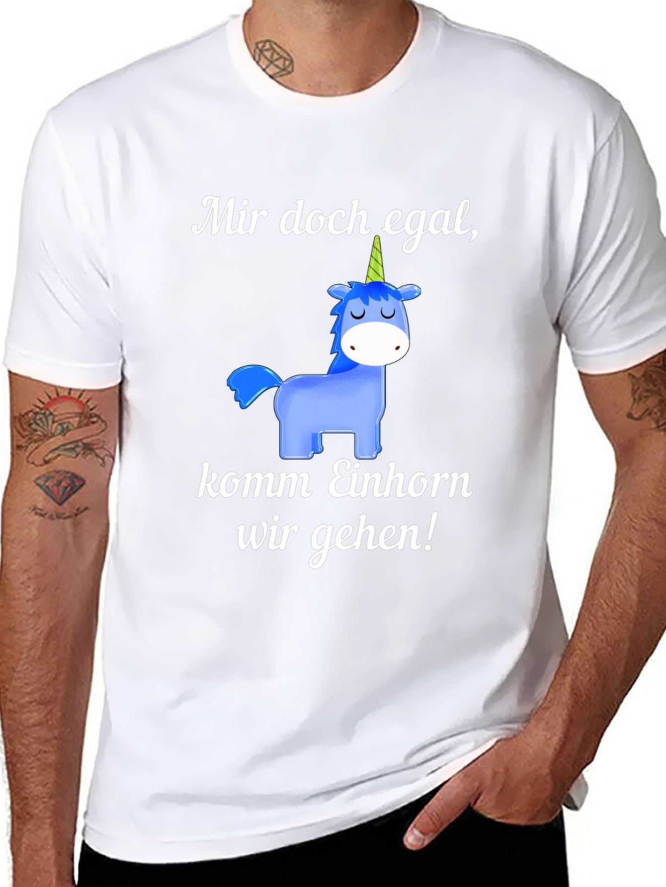 Black Unicorn T-Shirt: Mir doch egal, komm Einhorn wir gehen! view 8