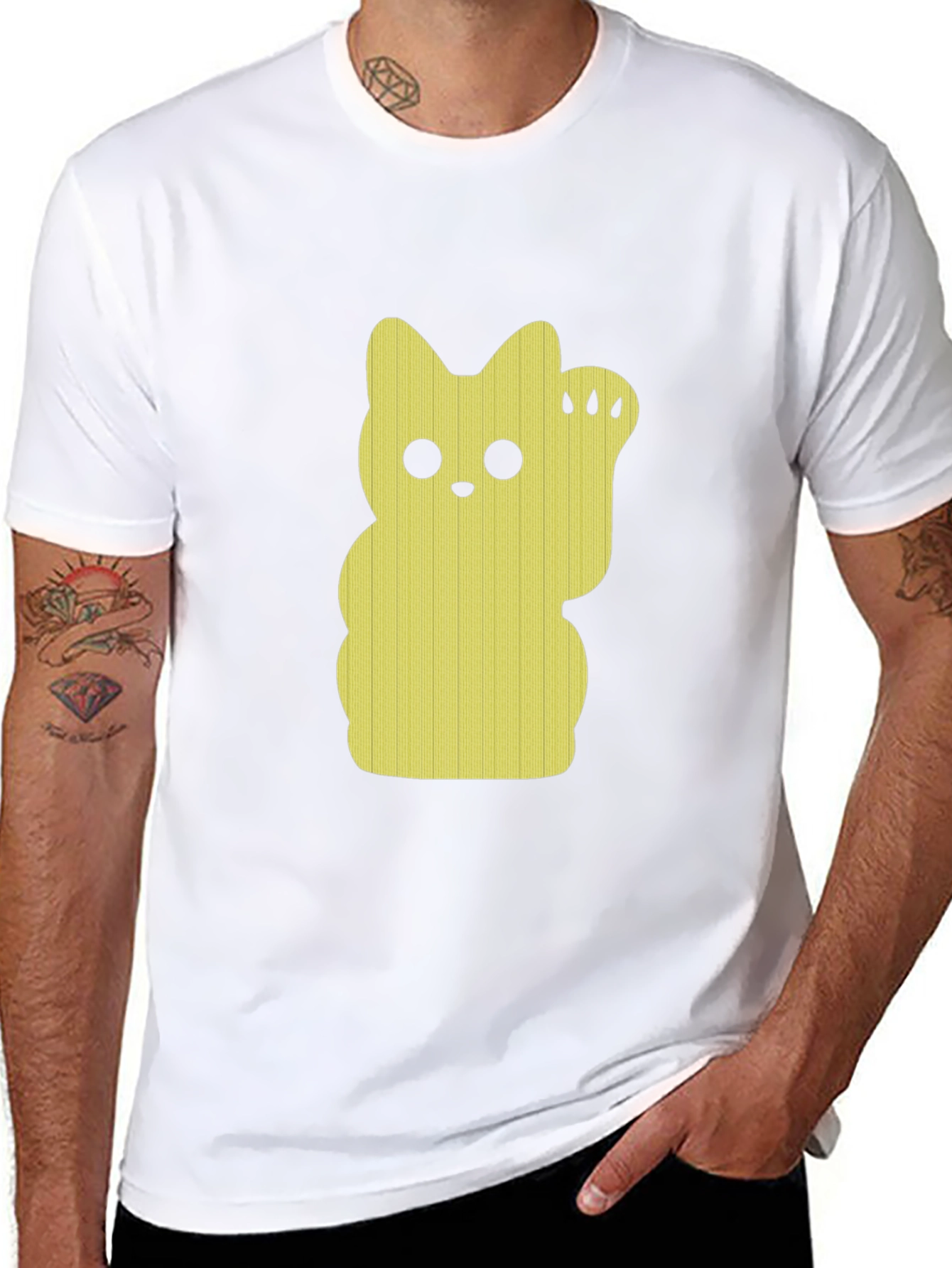 Black Lucky Cat Graphic Tee - Black view 8