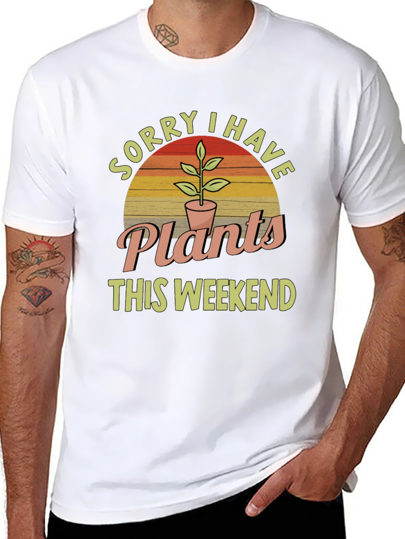 Black Sorry I Have Plants This Weekend T-Shirt view 8
