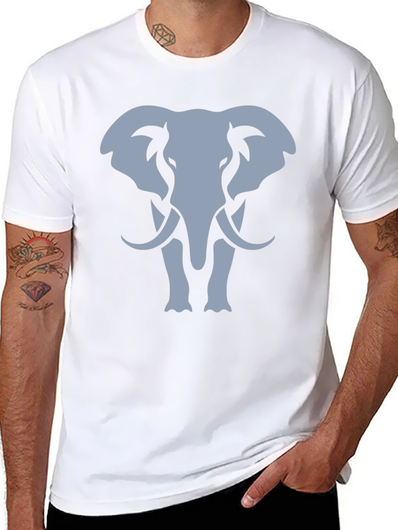 Black Elephant Graphic T-Shirt - Black Cotton Tee view 8