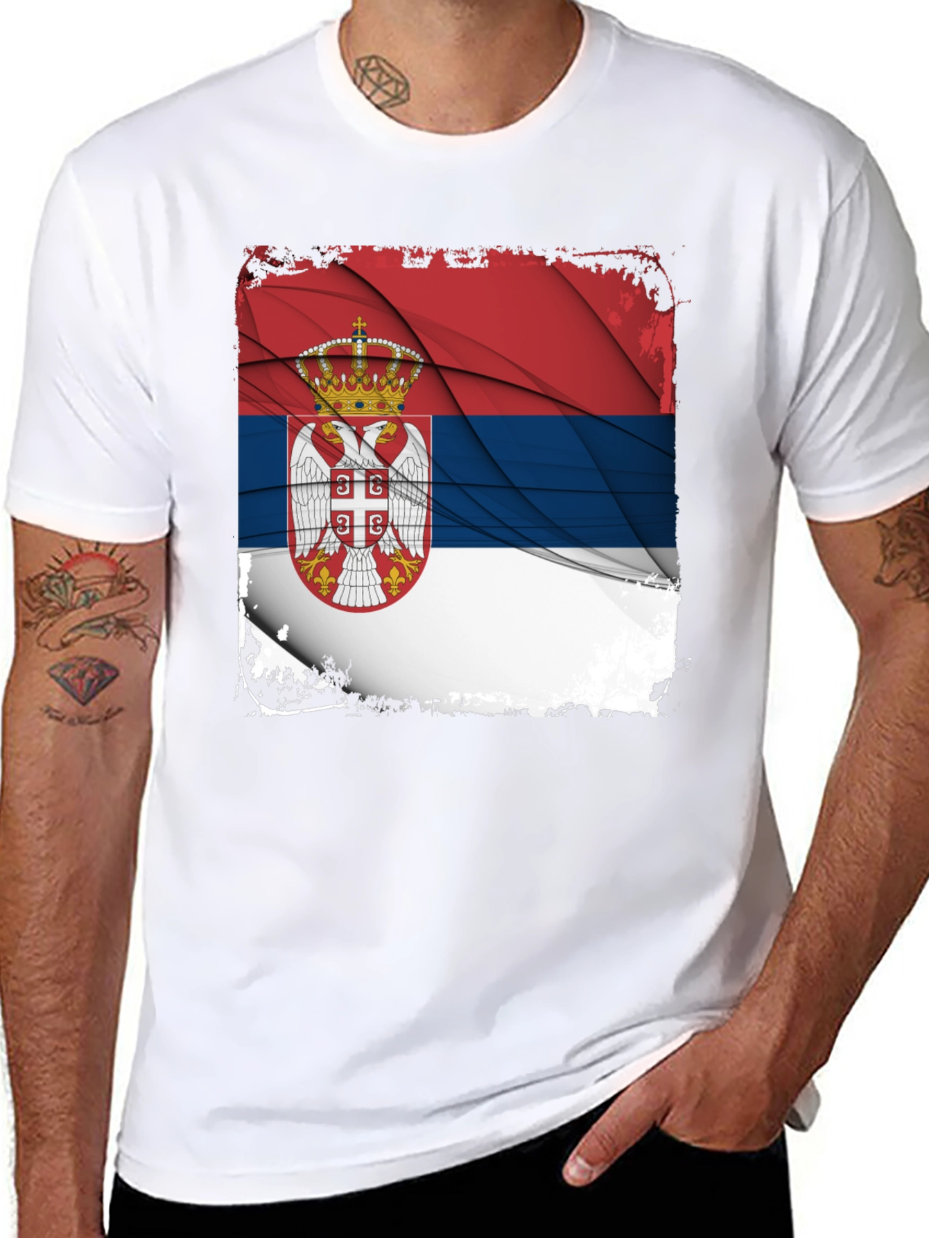 Serbian Flag Graphic T-Shirt - 8
