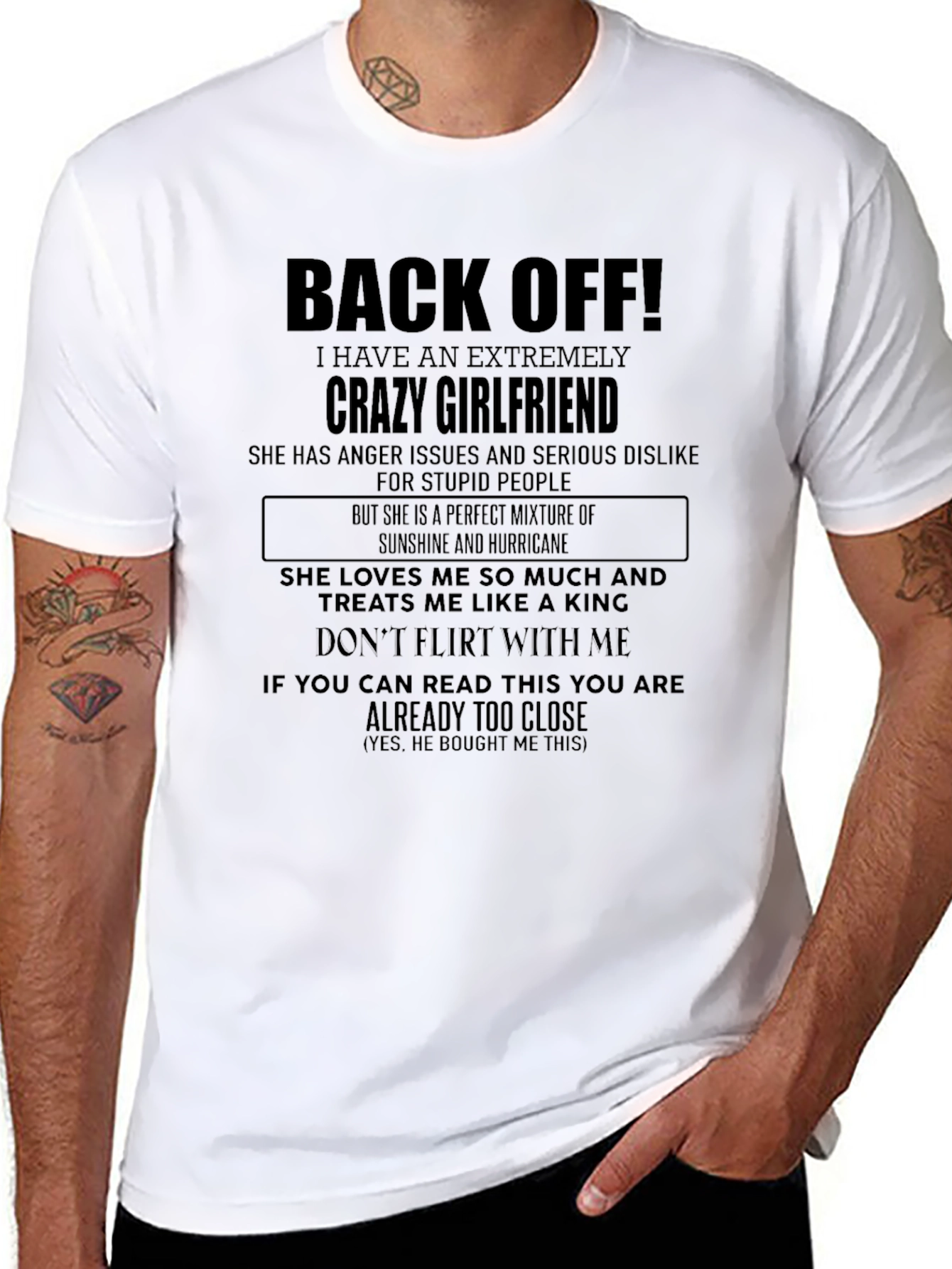 Black Back Off Crazy Girlfriend Graphic Tee view 8