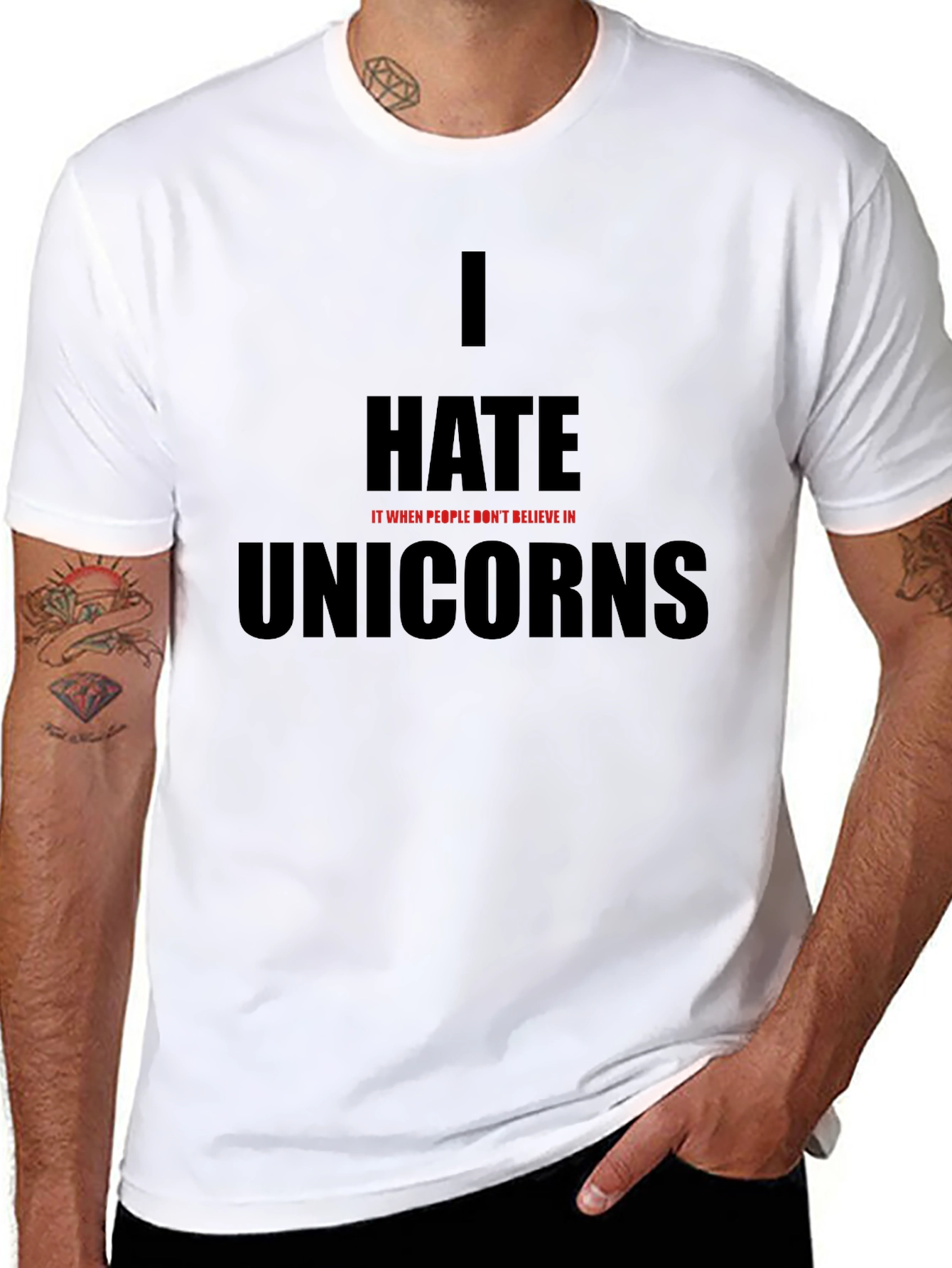 Black I Hate It When People Don't Believe In Unicorns T-Shirt view 8