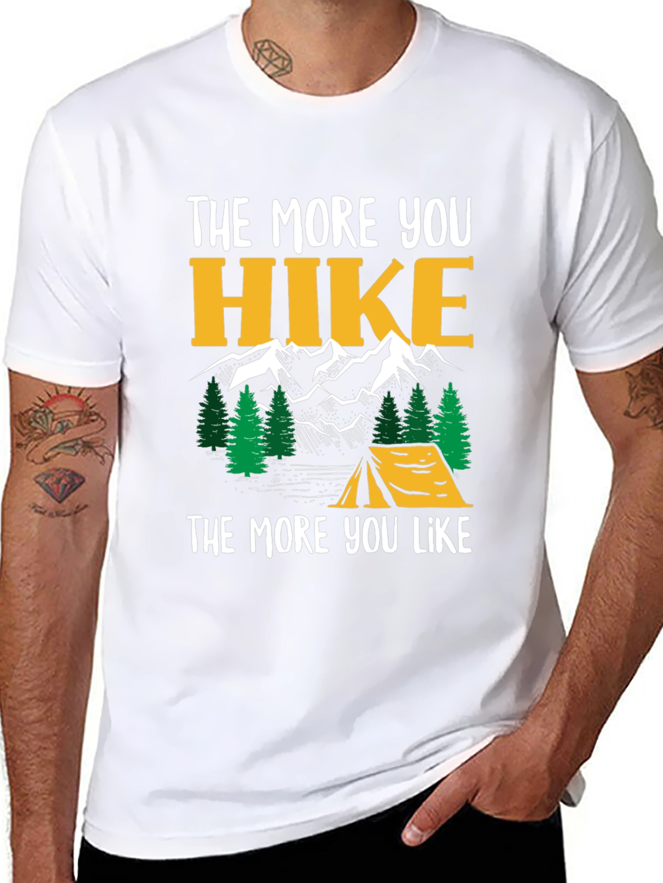 Black Hike More T-Shirt - Outdoor Adventure Tee view 8