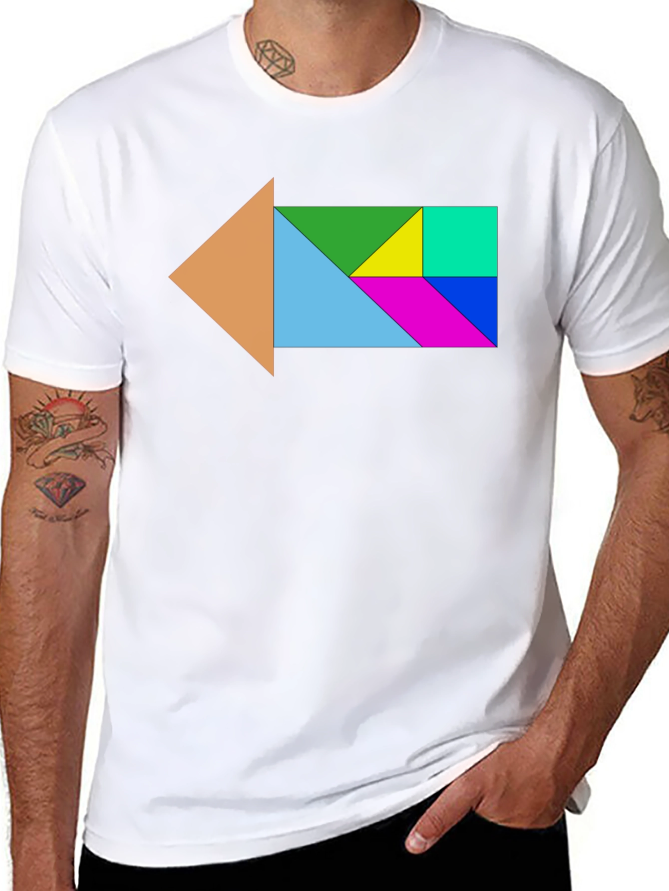 Tangram Arrow T-Shirt - Geometric Design - 8