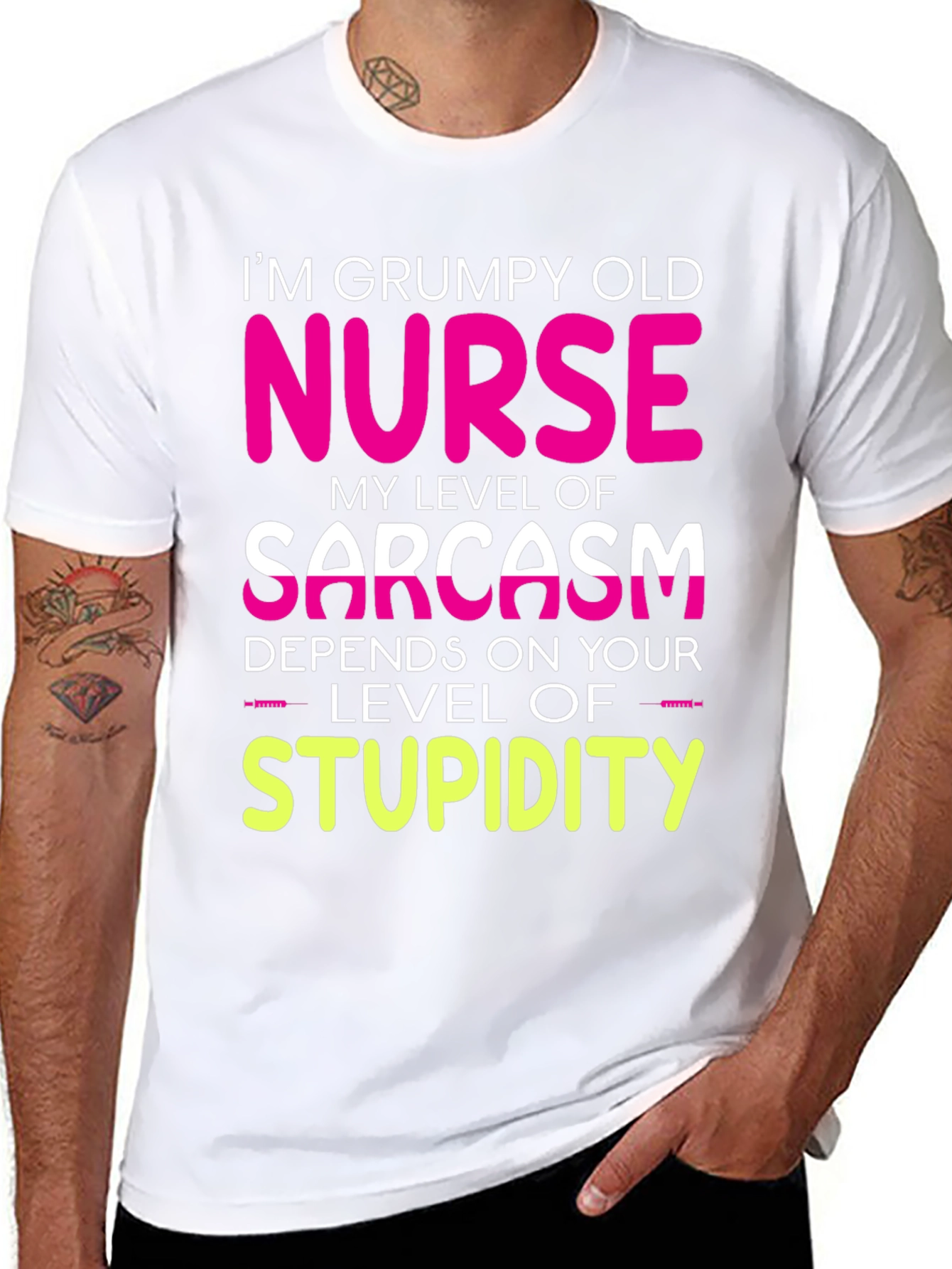 Black Grumpy Old Nurse T-Shirt Sarcasm Level Funny Tee view 8
