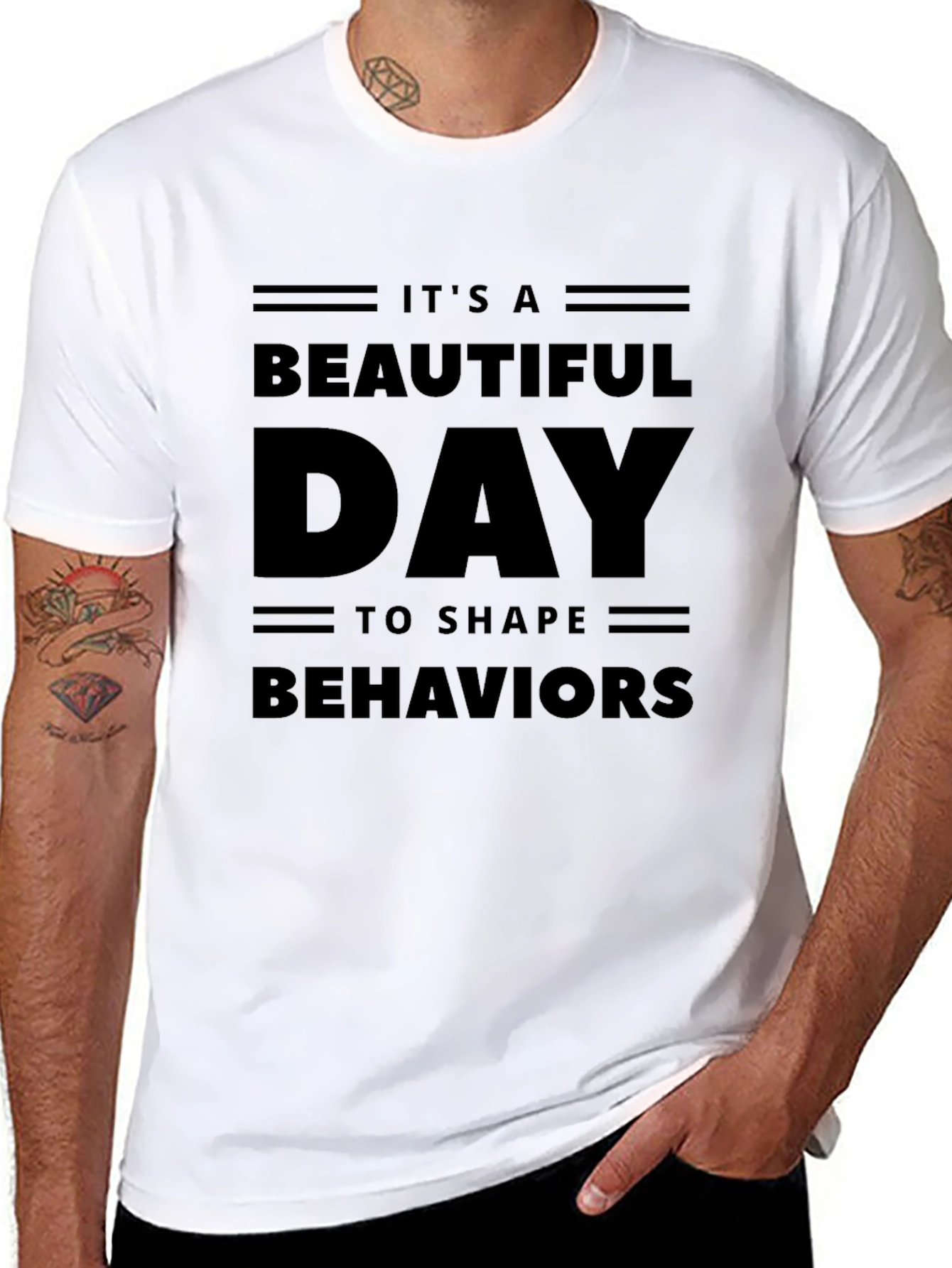 Black Beautiful Day to Shape Behaviors T-Shirt view 8